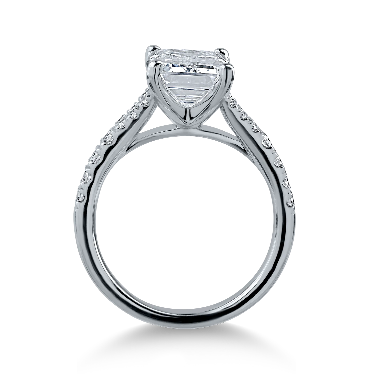 Fehérarany eljegyzési gyűrű egy 3.07ct központi gyémánttal és 0.36ct burkoló gyémánttal