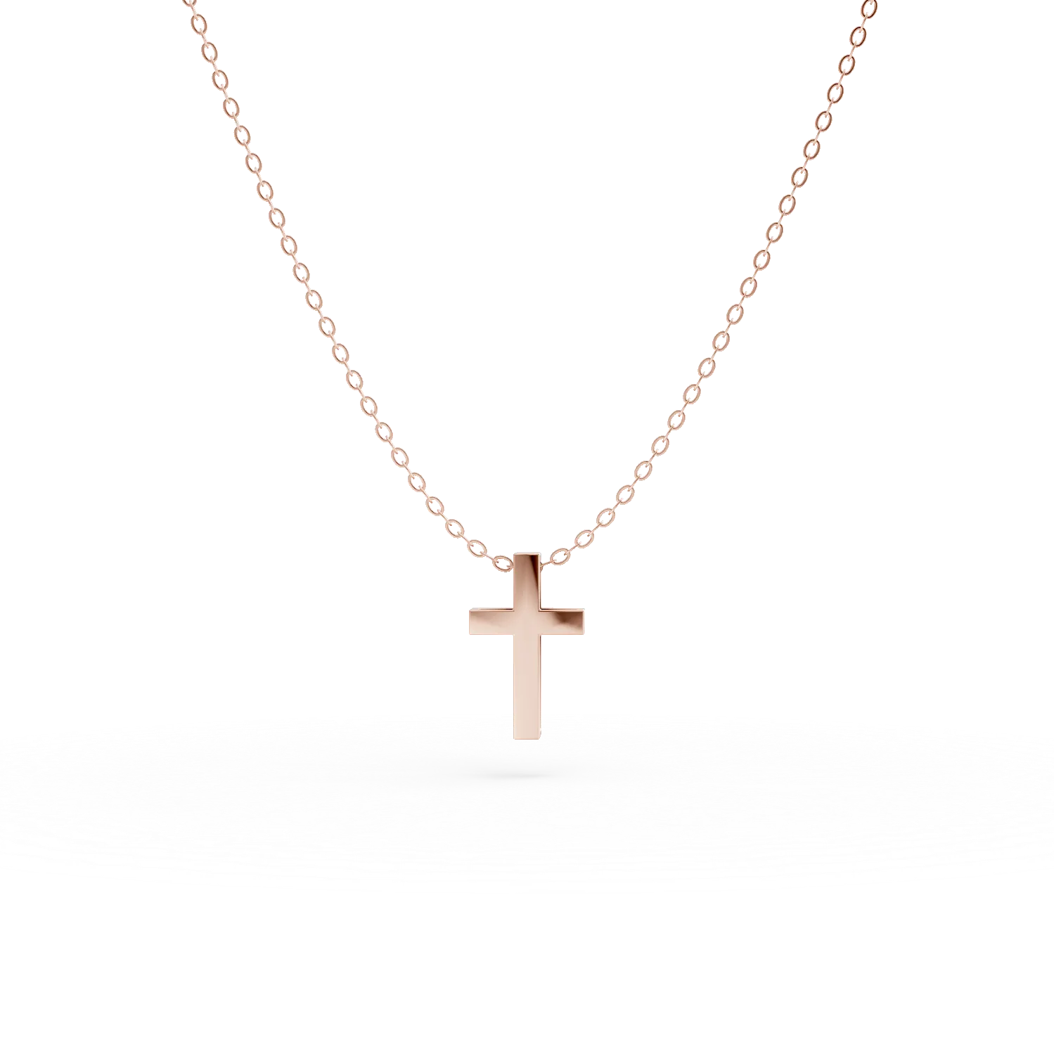 Rose gold cross pendant necklace