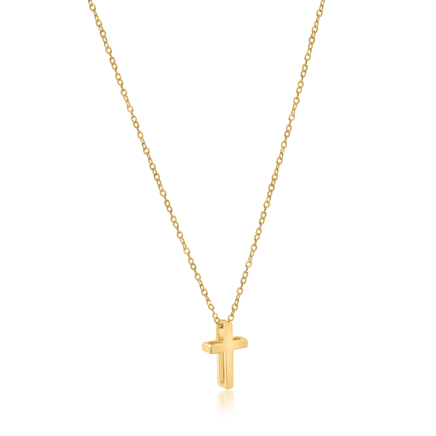 Yellow gold cross pendant necklace