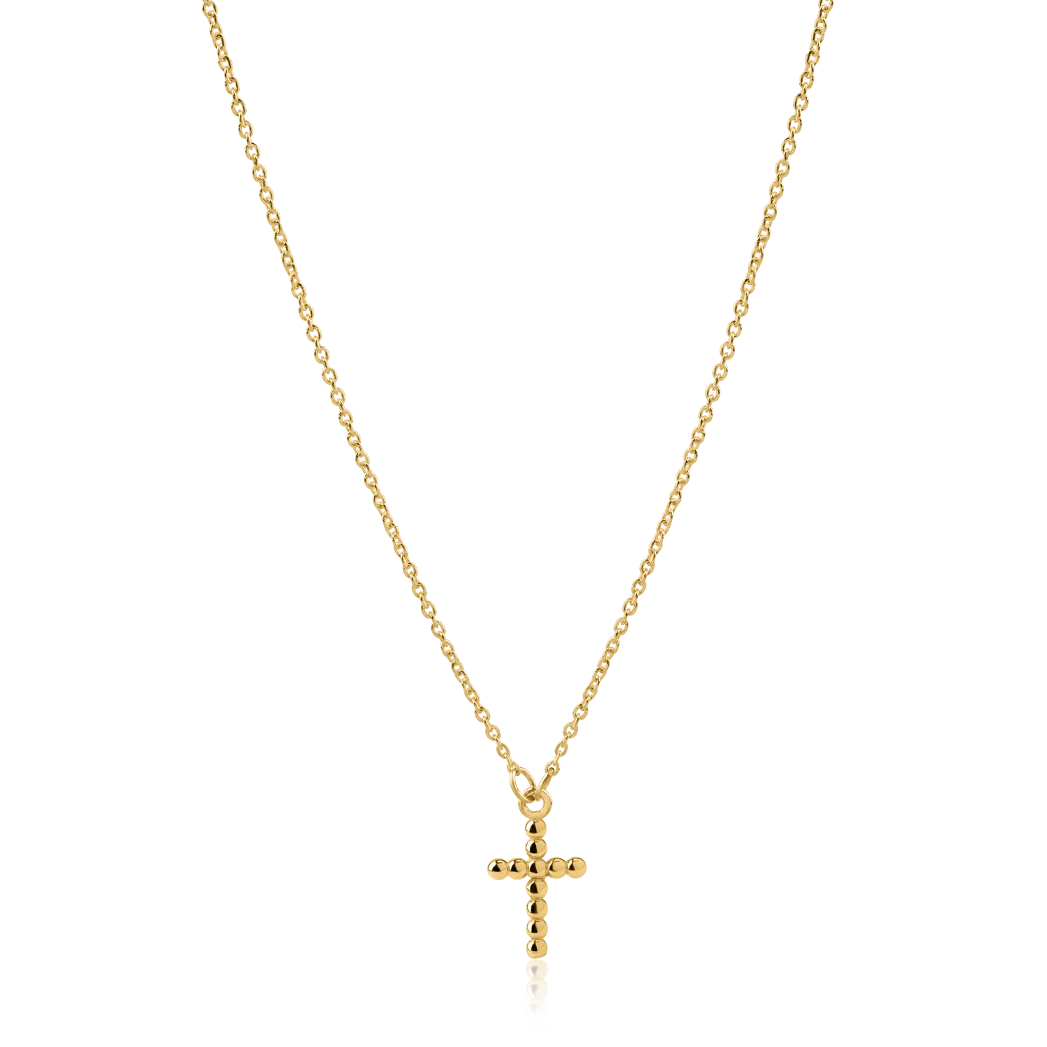 Yellow gold cross pendant necklace