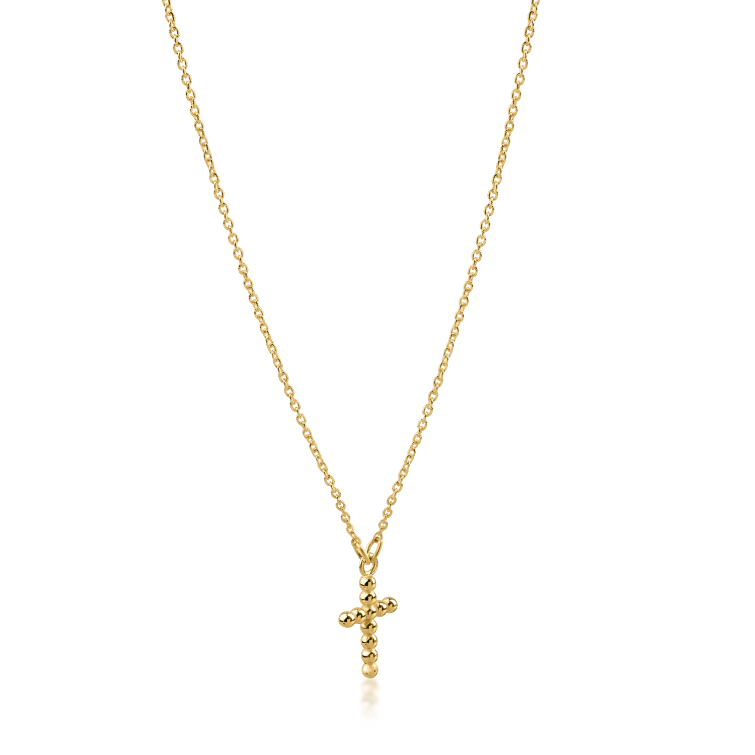 Yellow gold cross pendant necklace