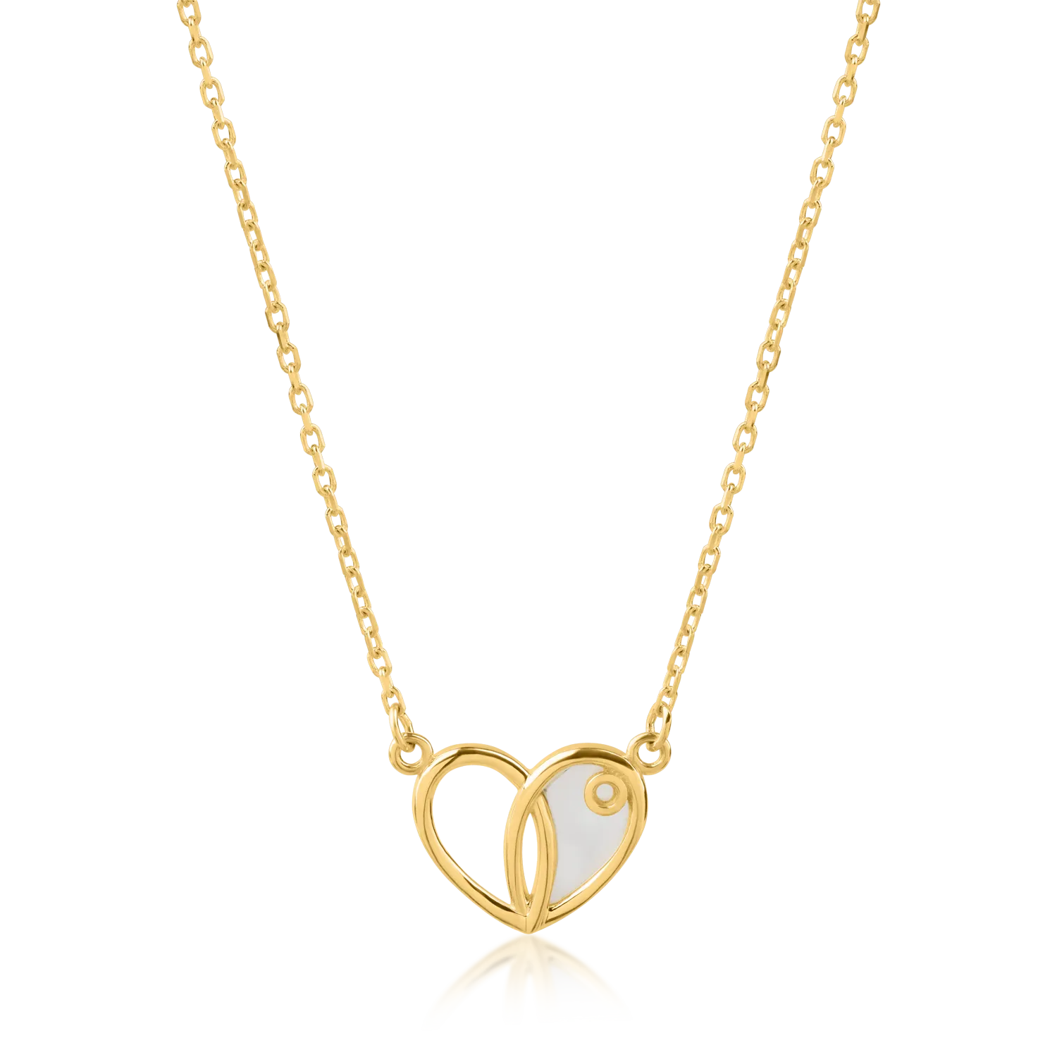 Yellow gold heart pendant necklace