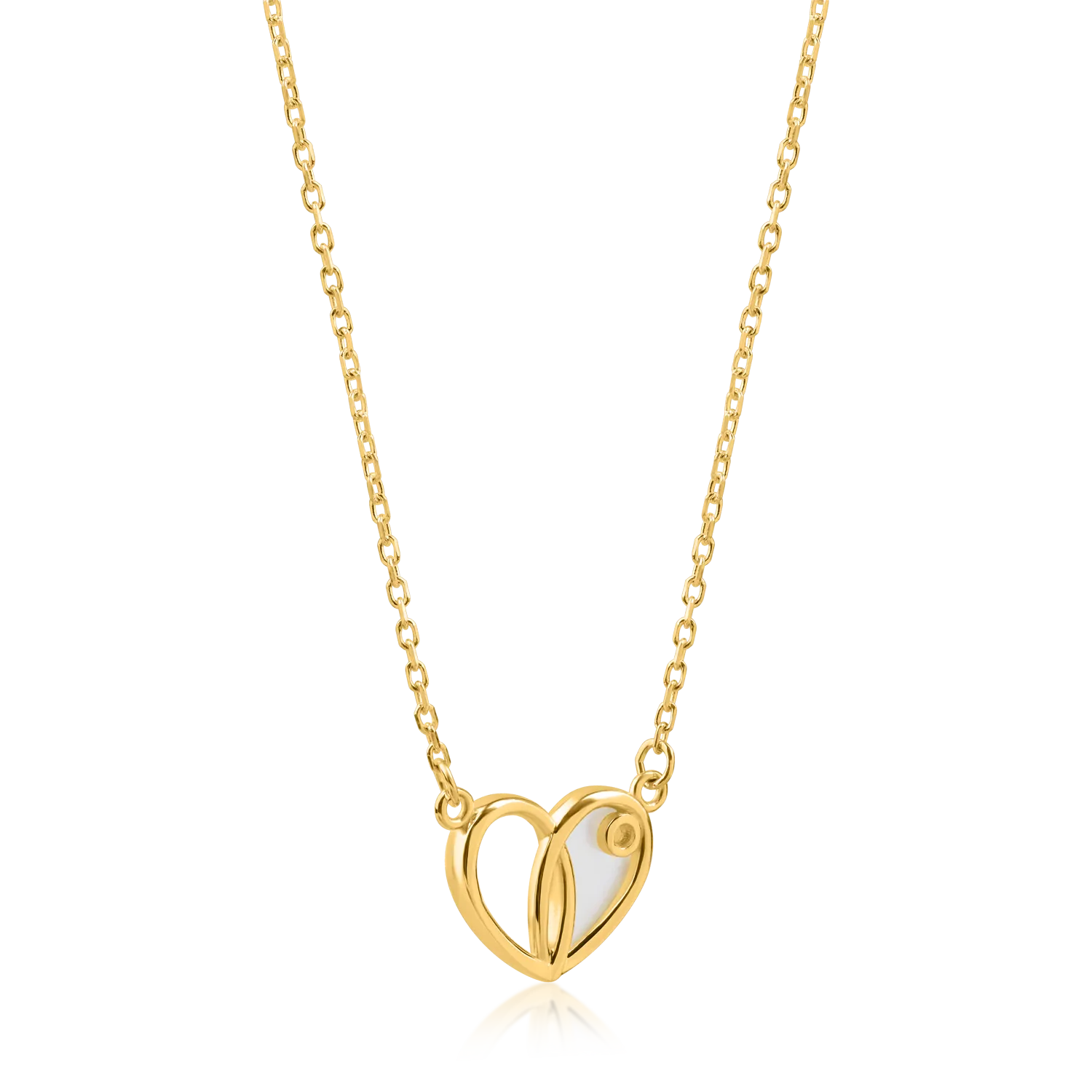 Naszyjnik w kształcie serca z żółtego złota