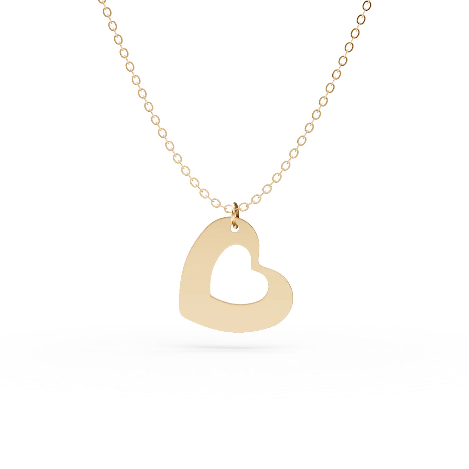 Yellow gold heart pandant necklace