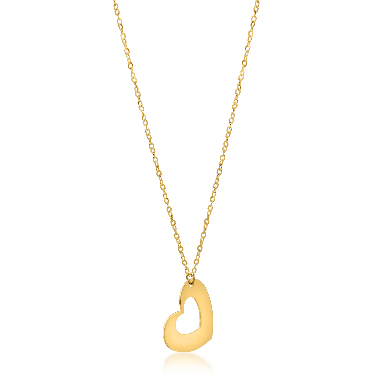 Yellow gold heart pandant necklace