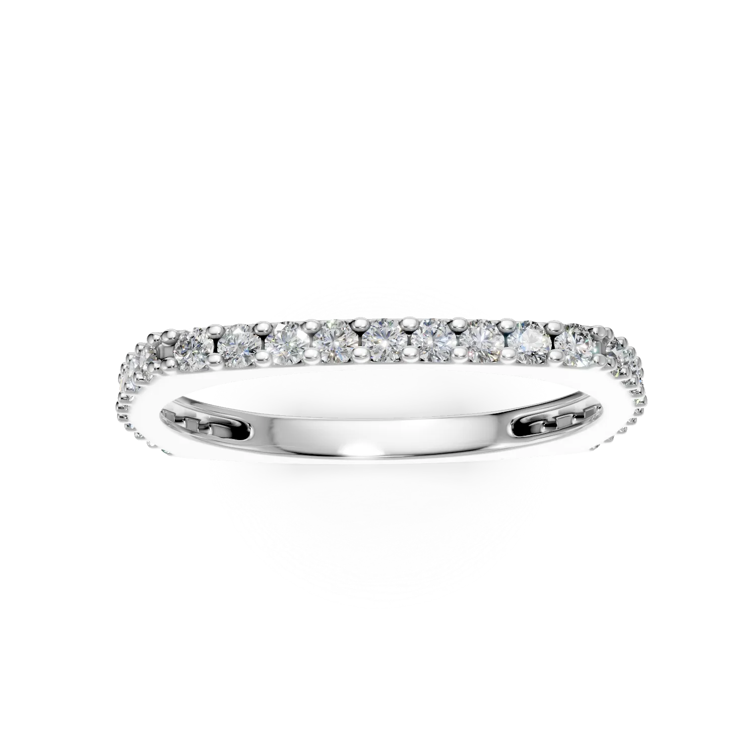Inel semi eternity din aur alb cu zirconia