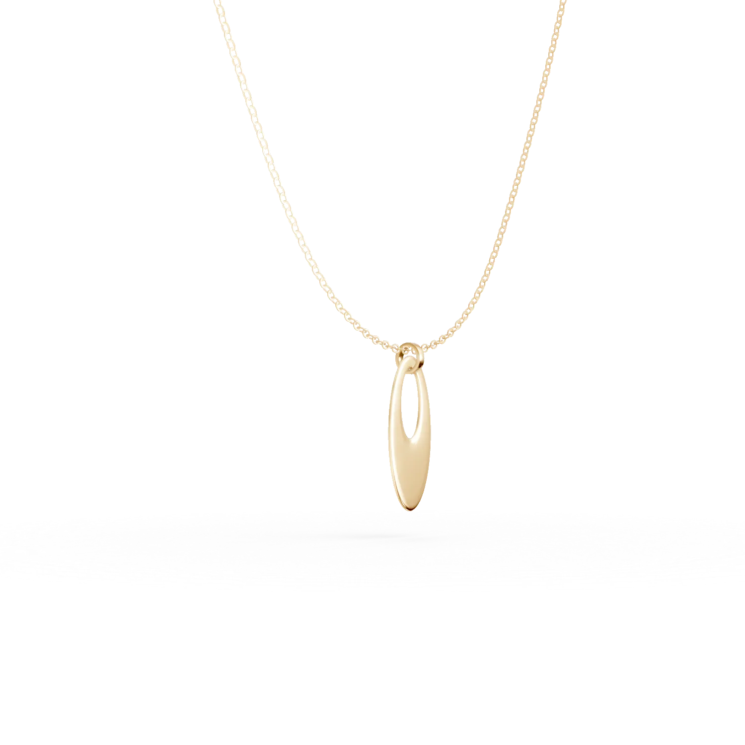 Yellow gold minimalist pendant necklace