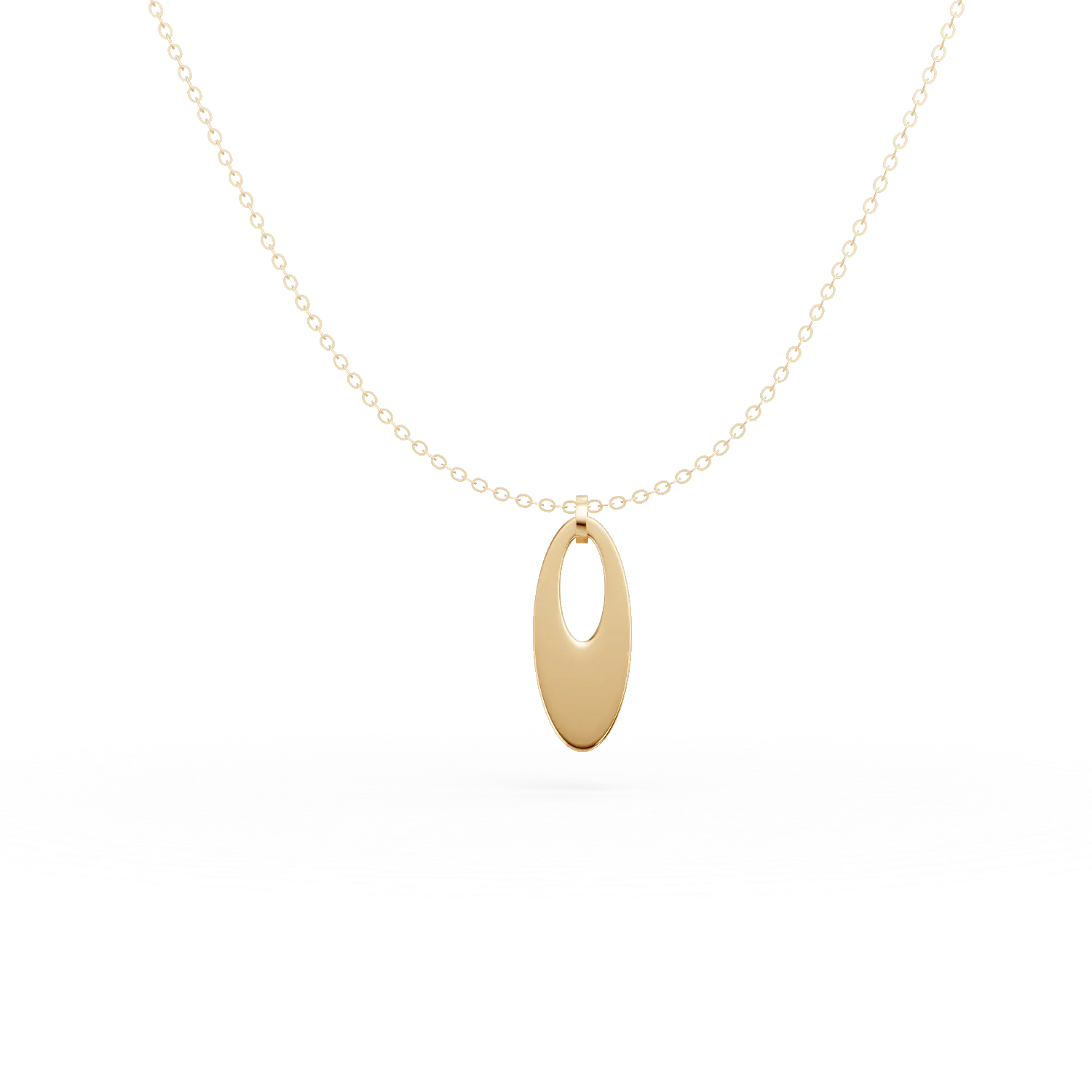 Yellow gold minimalist pendant necklace