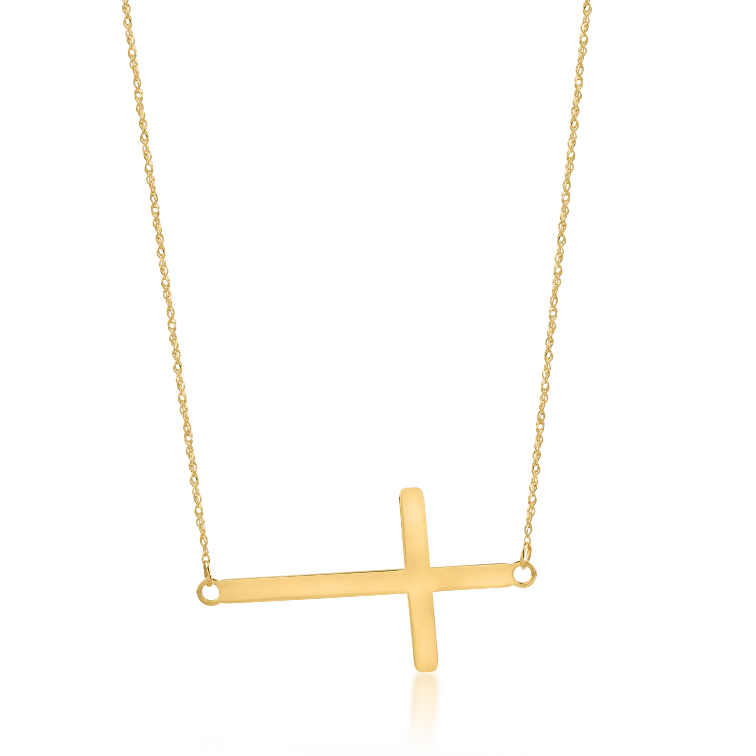 Naszyjnik z krzyżykiem z żółtego złota