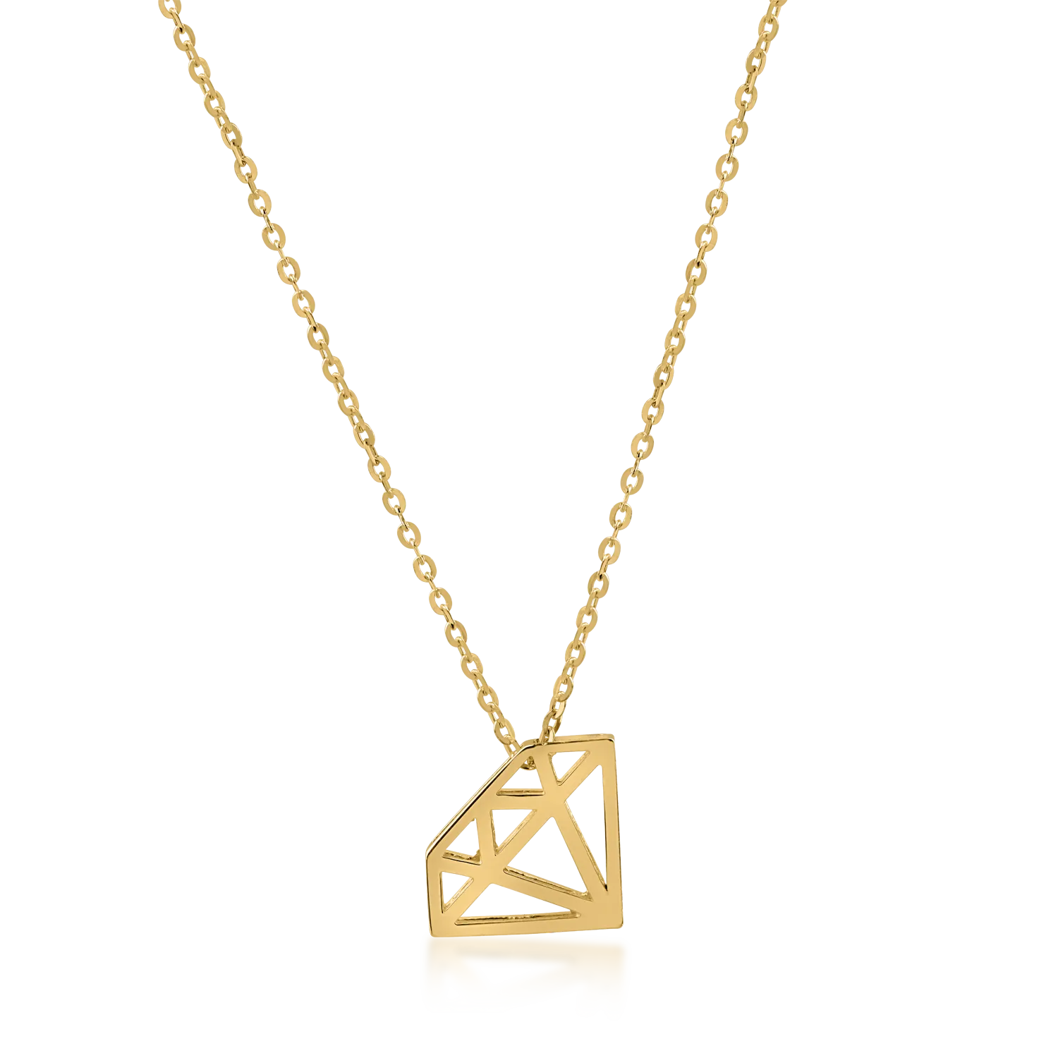 Yellow gold diamond pendant necklace