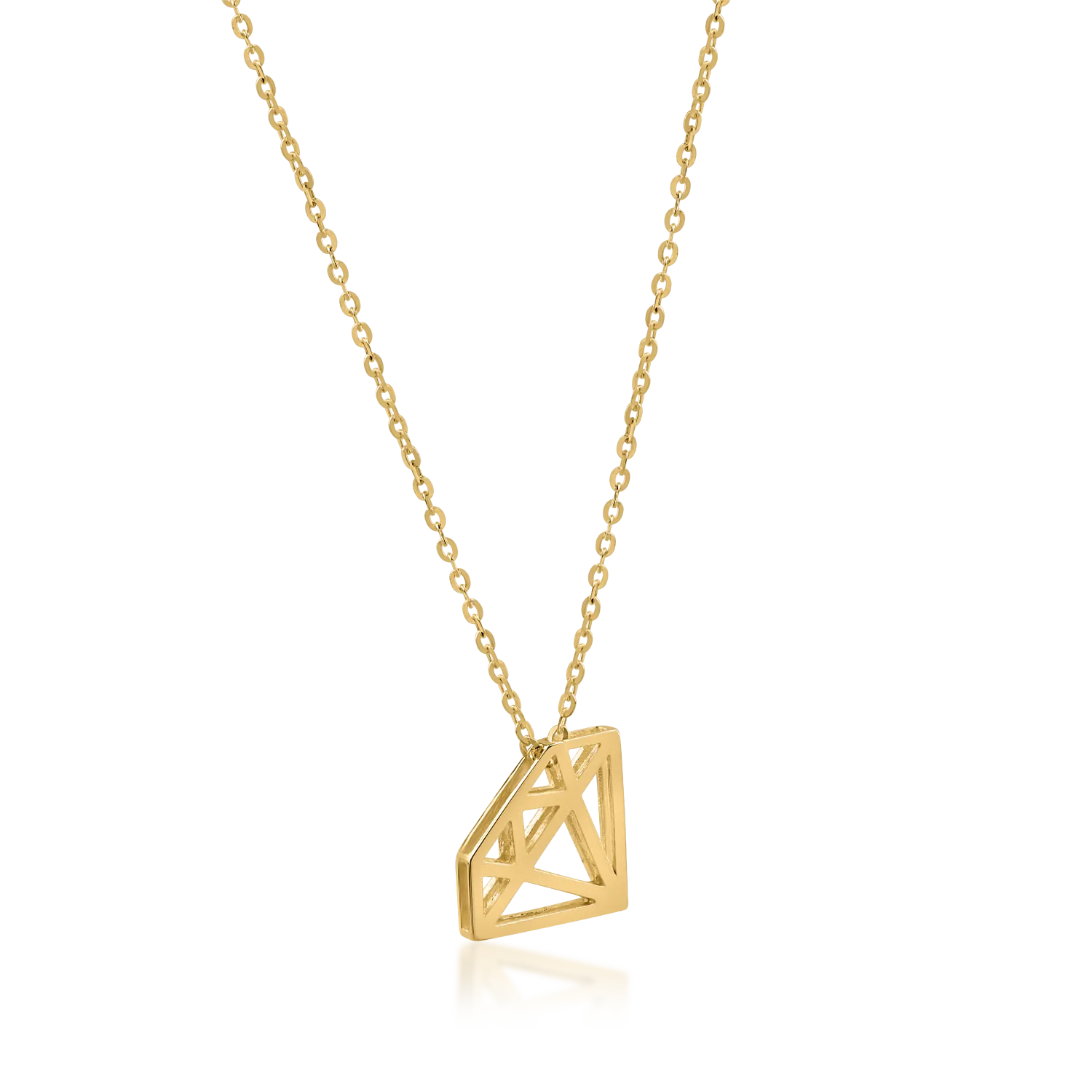 Yellow gold diamond pendant necklace