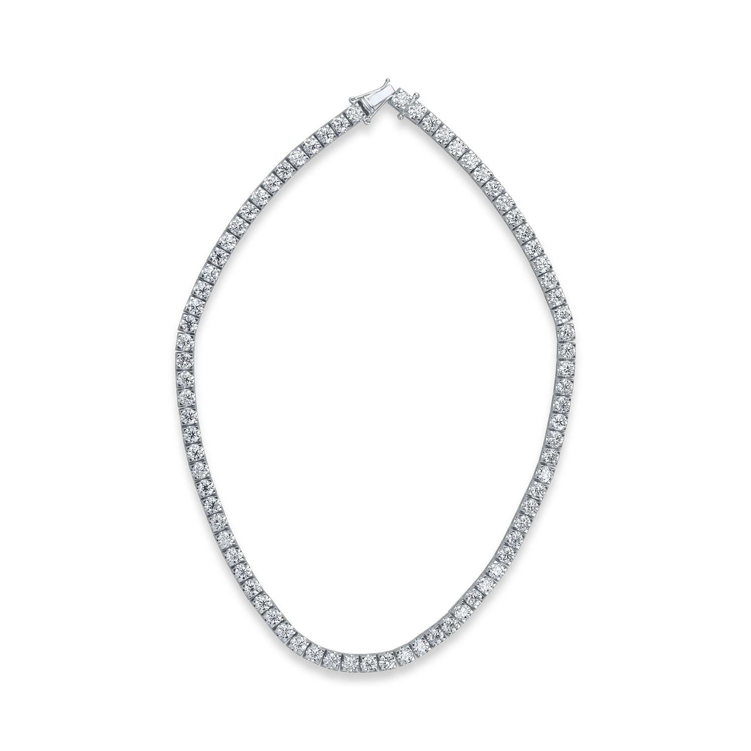 White gold tennis necklace with 31.66ct diamonds