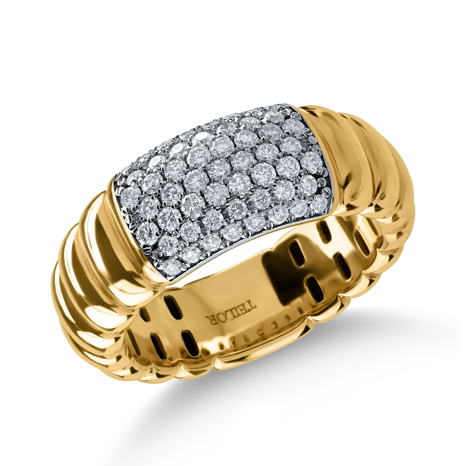 Yellow gold ring with 0.54ct diamonds