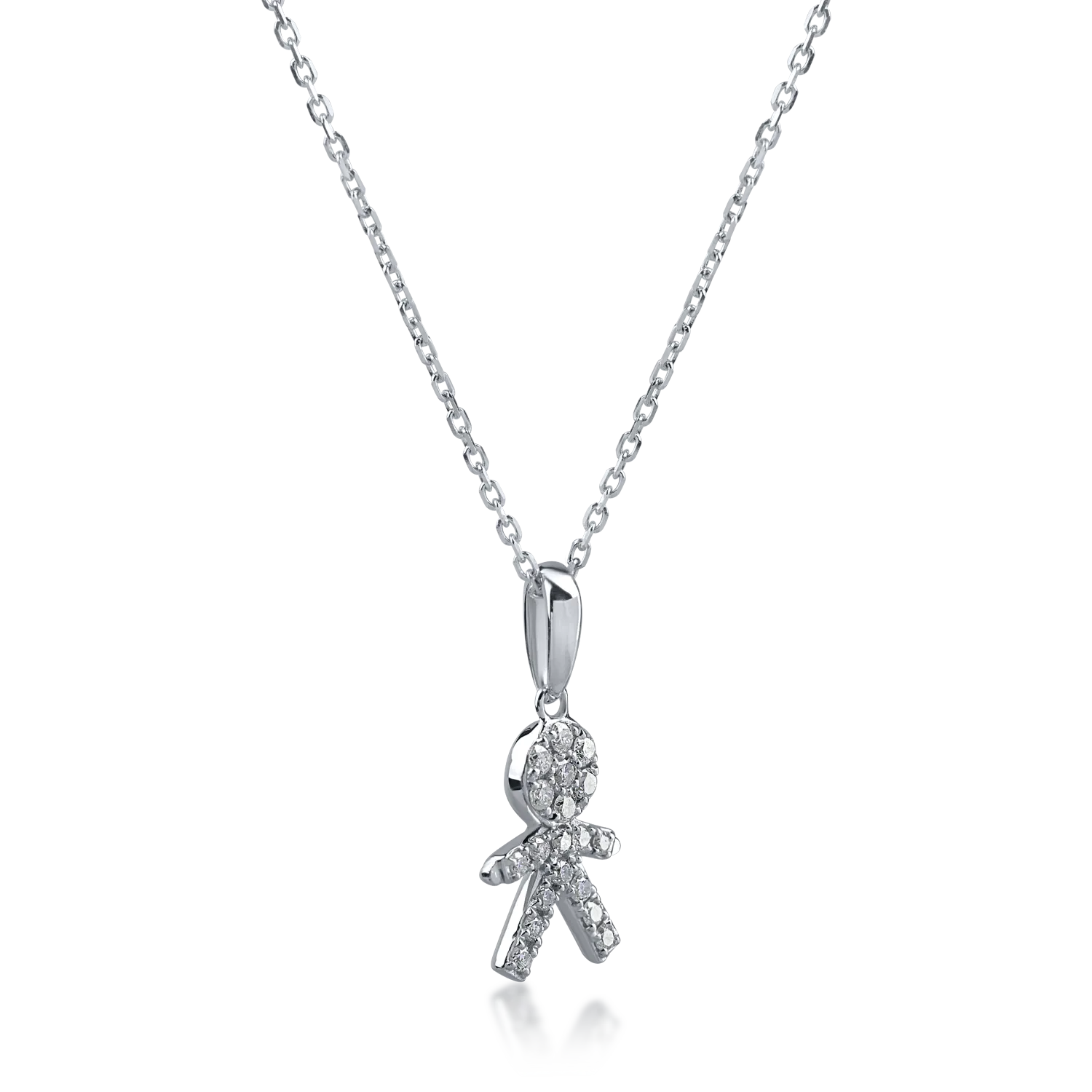 White gold child pendant necklace with 0.11ct diamonds