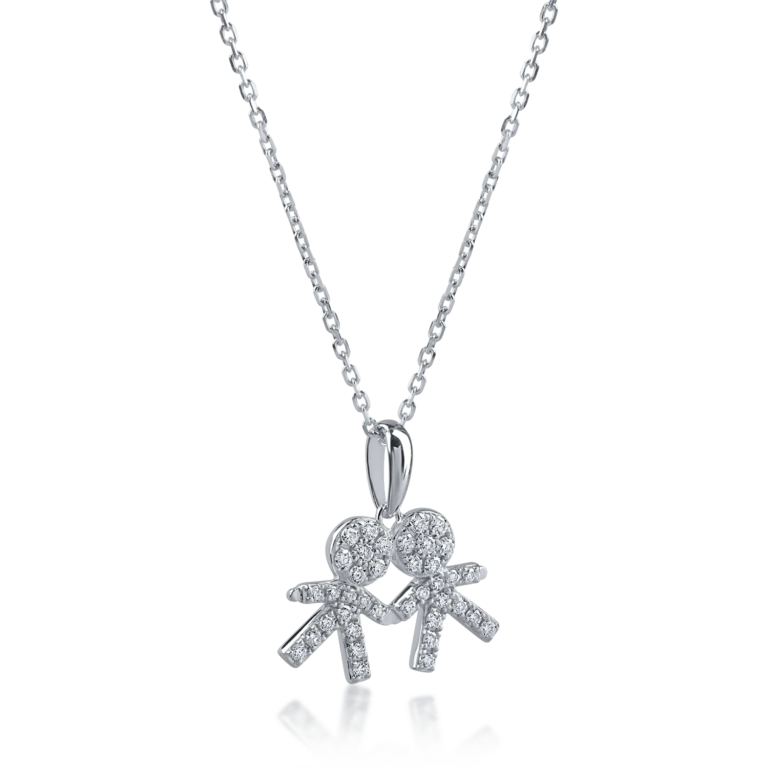 White gold children's pendant necklace with 0.2ct diamonds