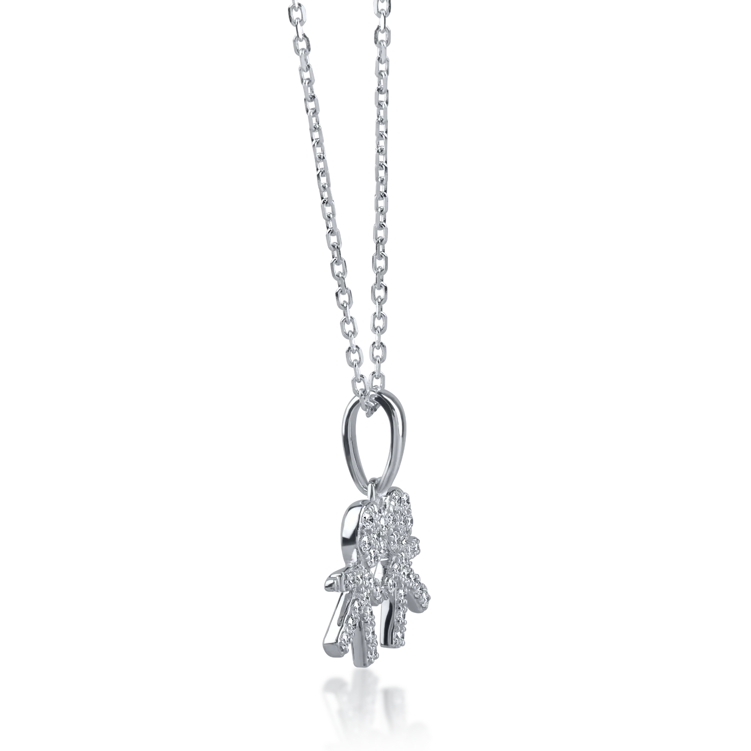 White gold children's pendant necklace with 0.2ct diamonds