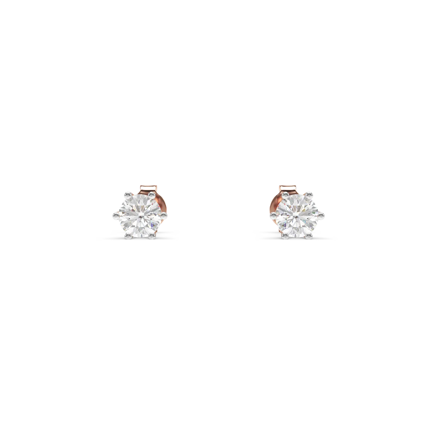 Rose gold earrings with 0.3ct solitaire diamonds