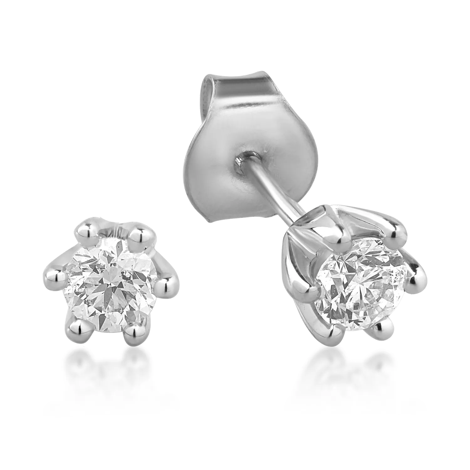 Kolczyki z białego złota z diamentami o masie 0.39ct