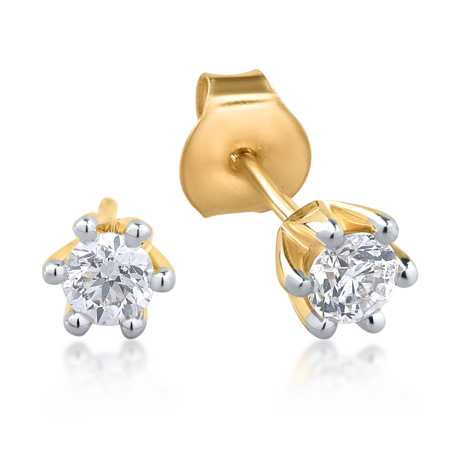 Yellow gold earrings with 0.39ct diamonds