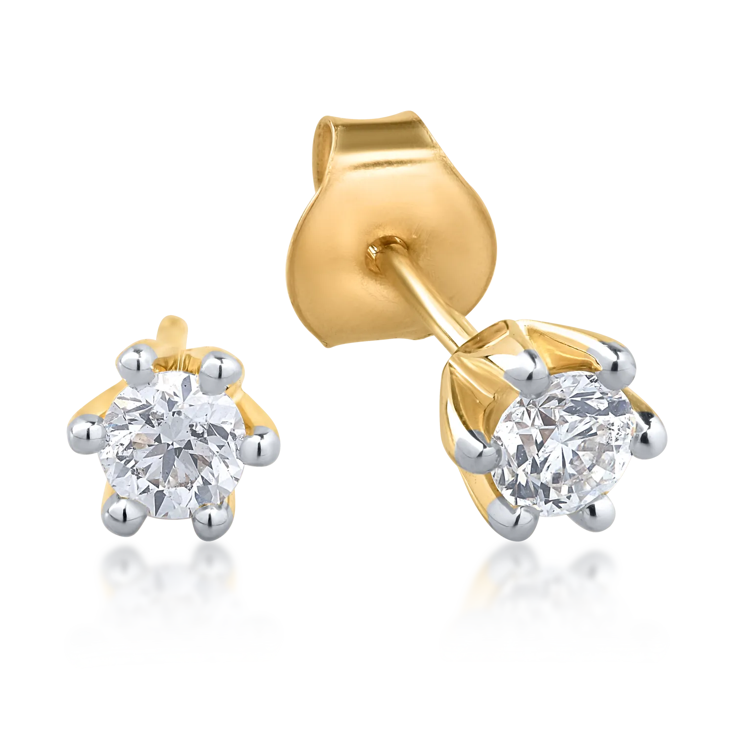 Sárga arany fülbevaló 0.39ct gyémántokkal
