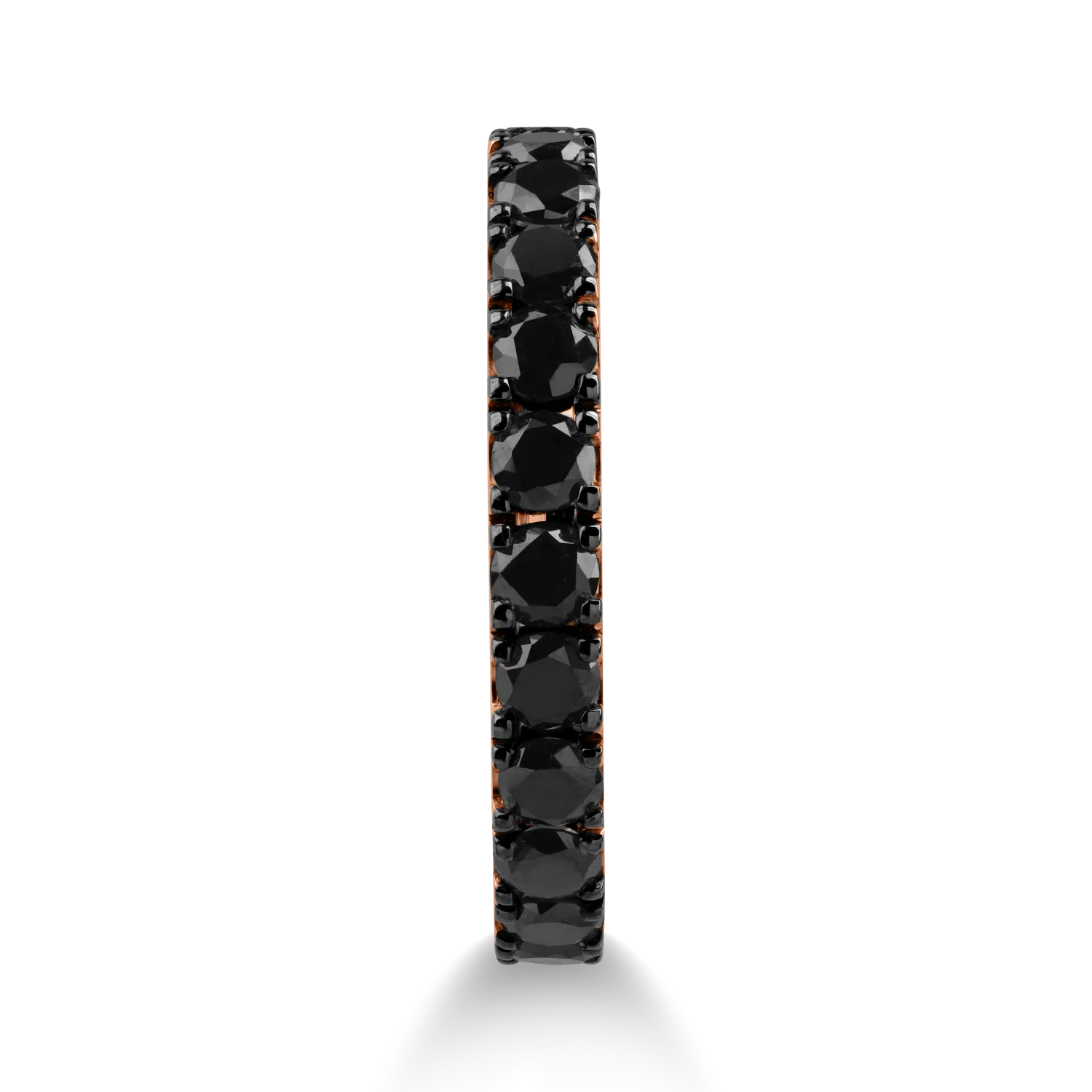 Fél örökkévalóság gyűrű rózsaszín aranyból 1.23ct fekete gyémántokkal