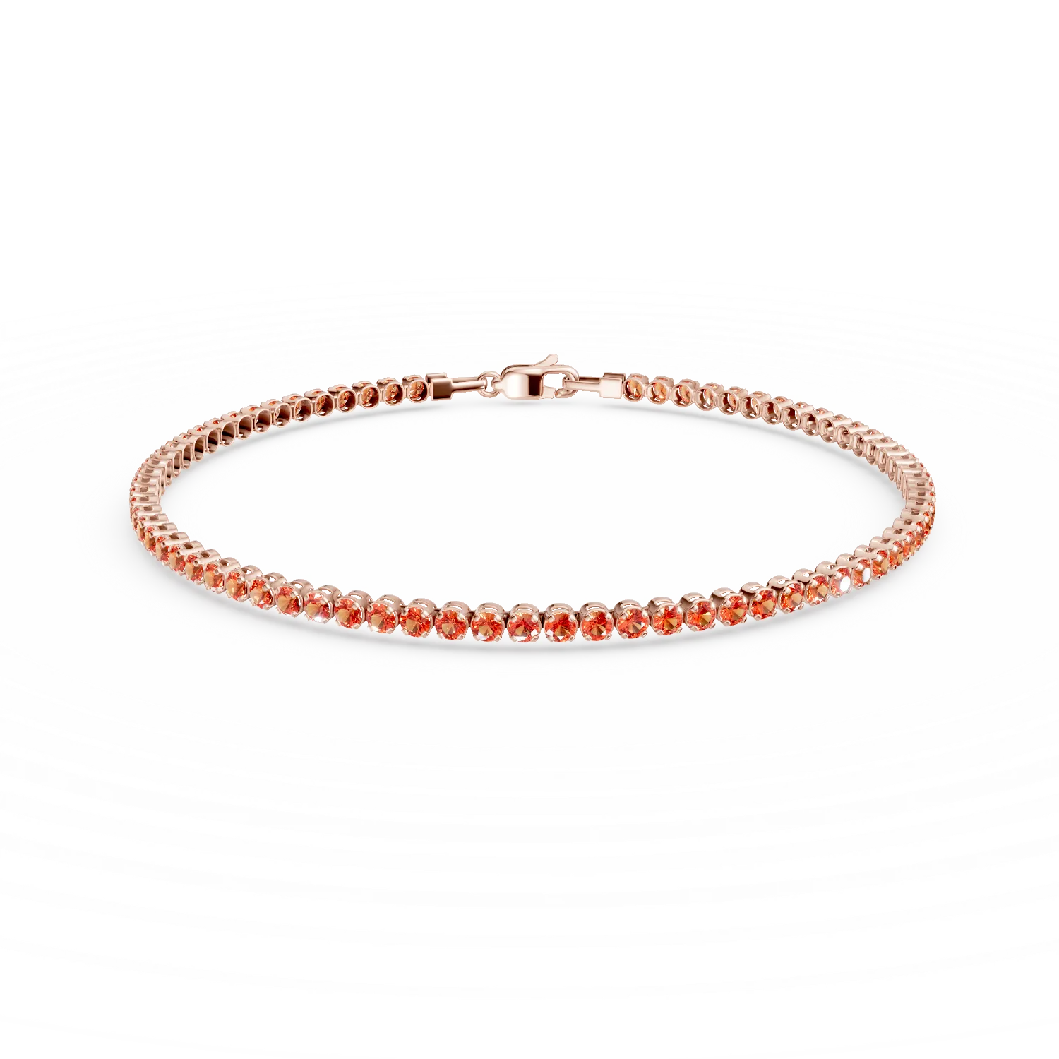 Bratara tennis din aur roz cu zirconia