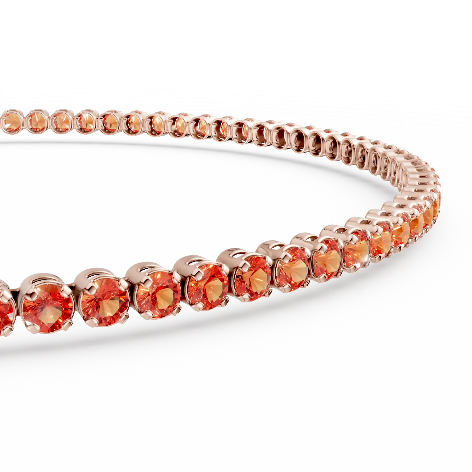 Rose gold tennis bracelet with zirconia