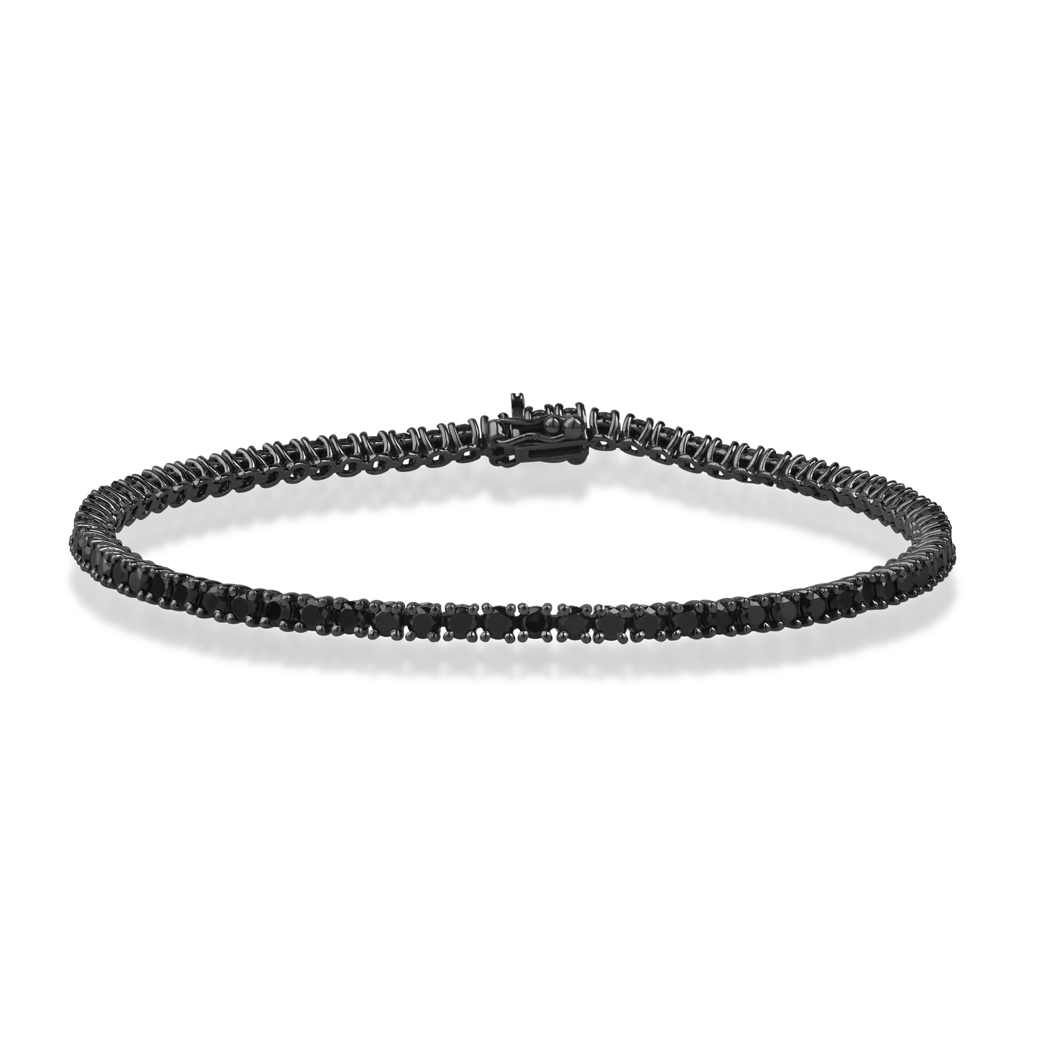 Black gold tennis bracelet with 4ct black diamonds