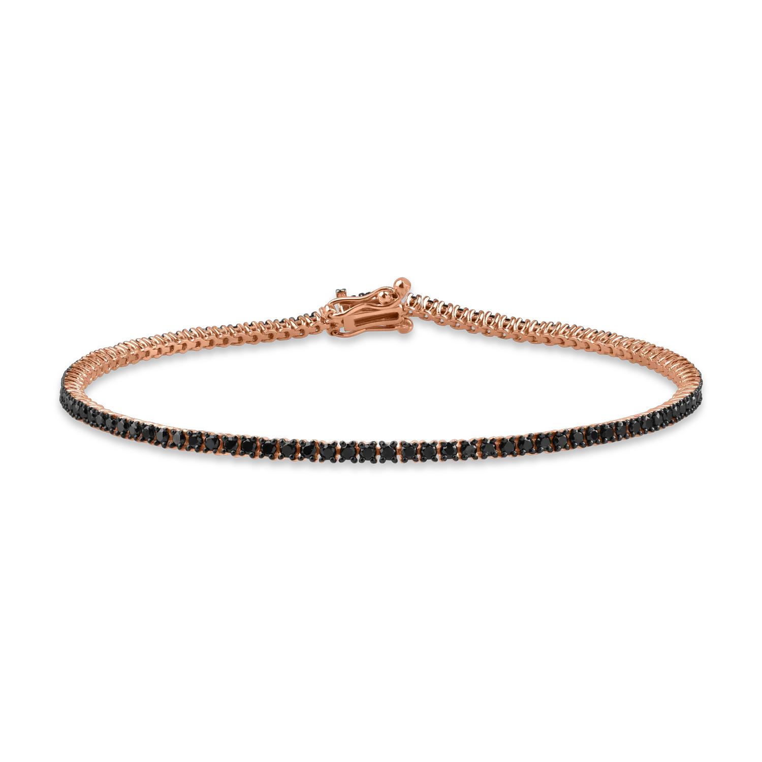Bransoletka tenisowa z różowo-czarnego złota z 1.5ct czarnymi diamentami