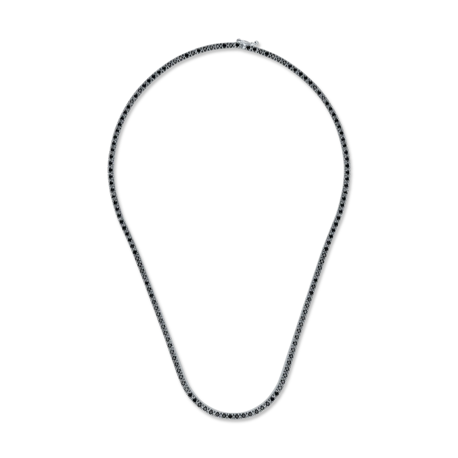 Colier tennis din aur alb-negru cu diamante negre de 3ct-170737