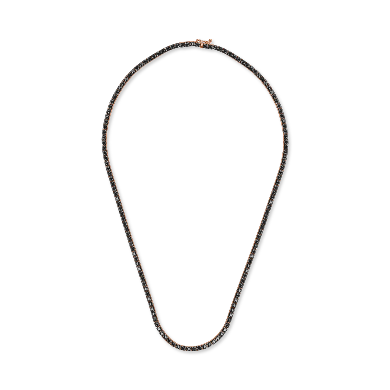 Colier tennis din aur roz-negru cu diamante negre de 3.1ct-170744