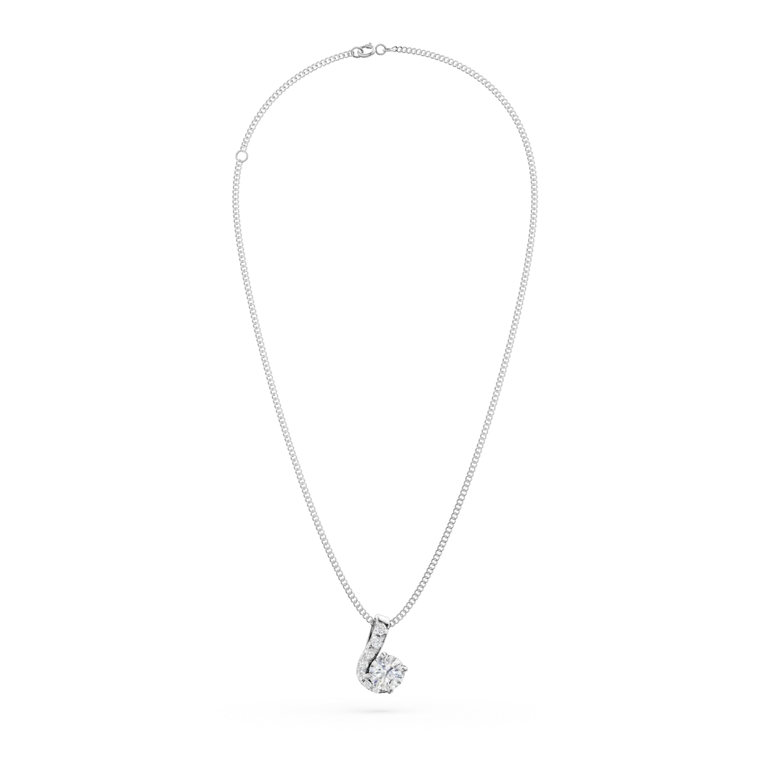 White gold Duet pendant necklace with 0.3ct lab grown diamonds