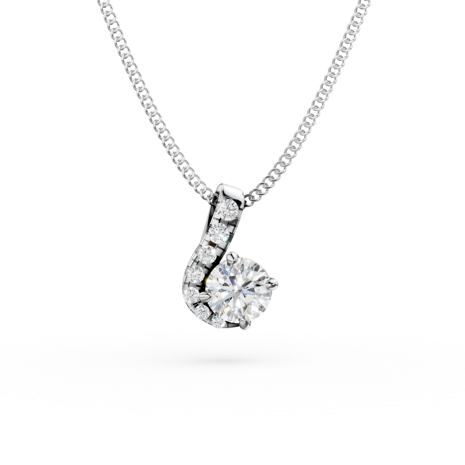 White gold Duet pendant necklace with 0.3ct lab grown diamonds