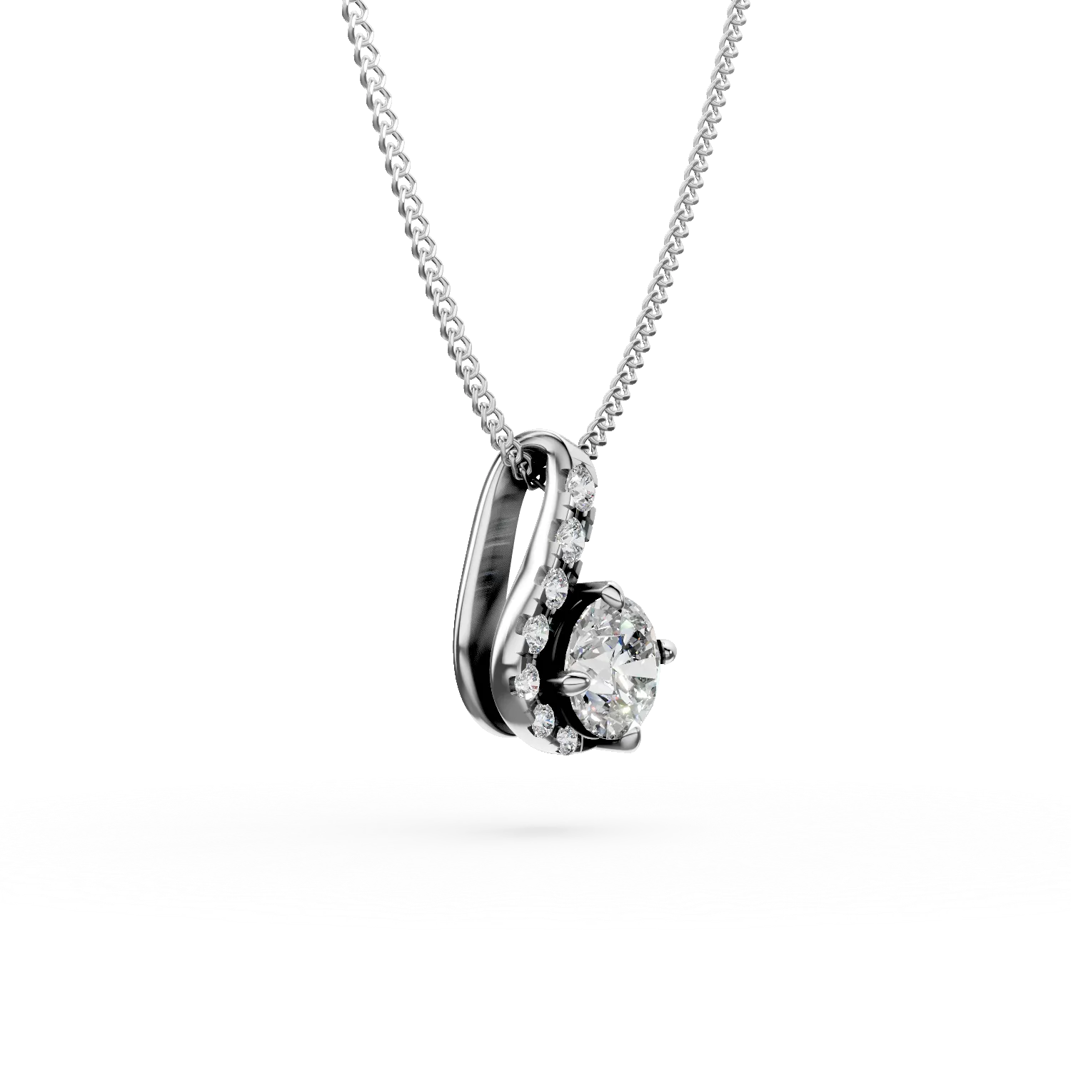 White gold Duet pendant necklace with 0.3ct lab grown diamonds
