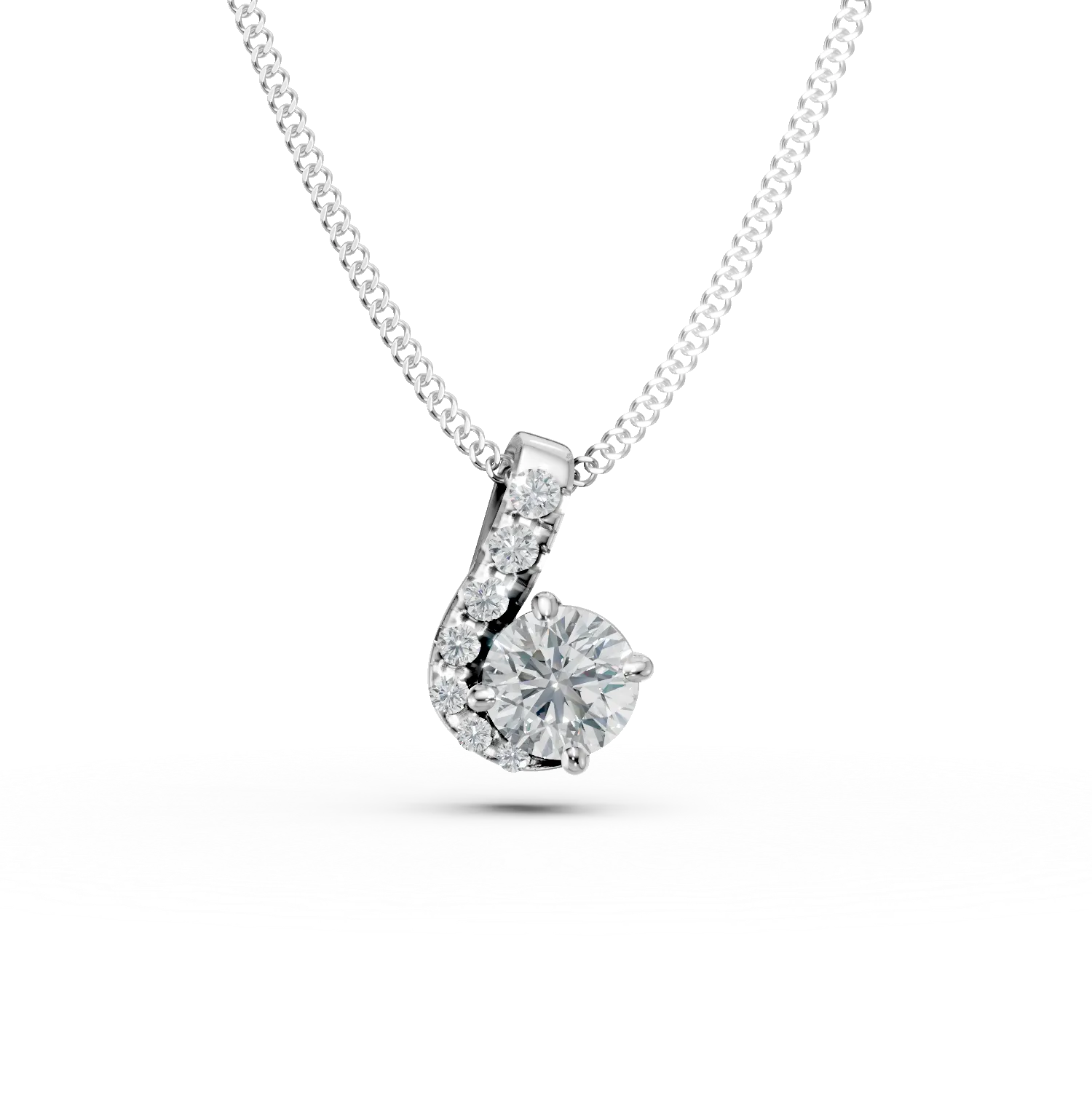 Naszyjnik Duet z białego złota z diamentami hodowanymi w laboratorium o masie 0.3ct-170802