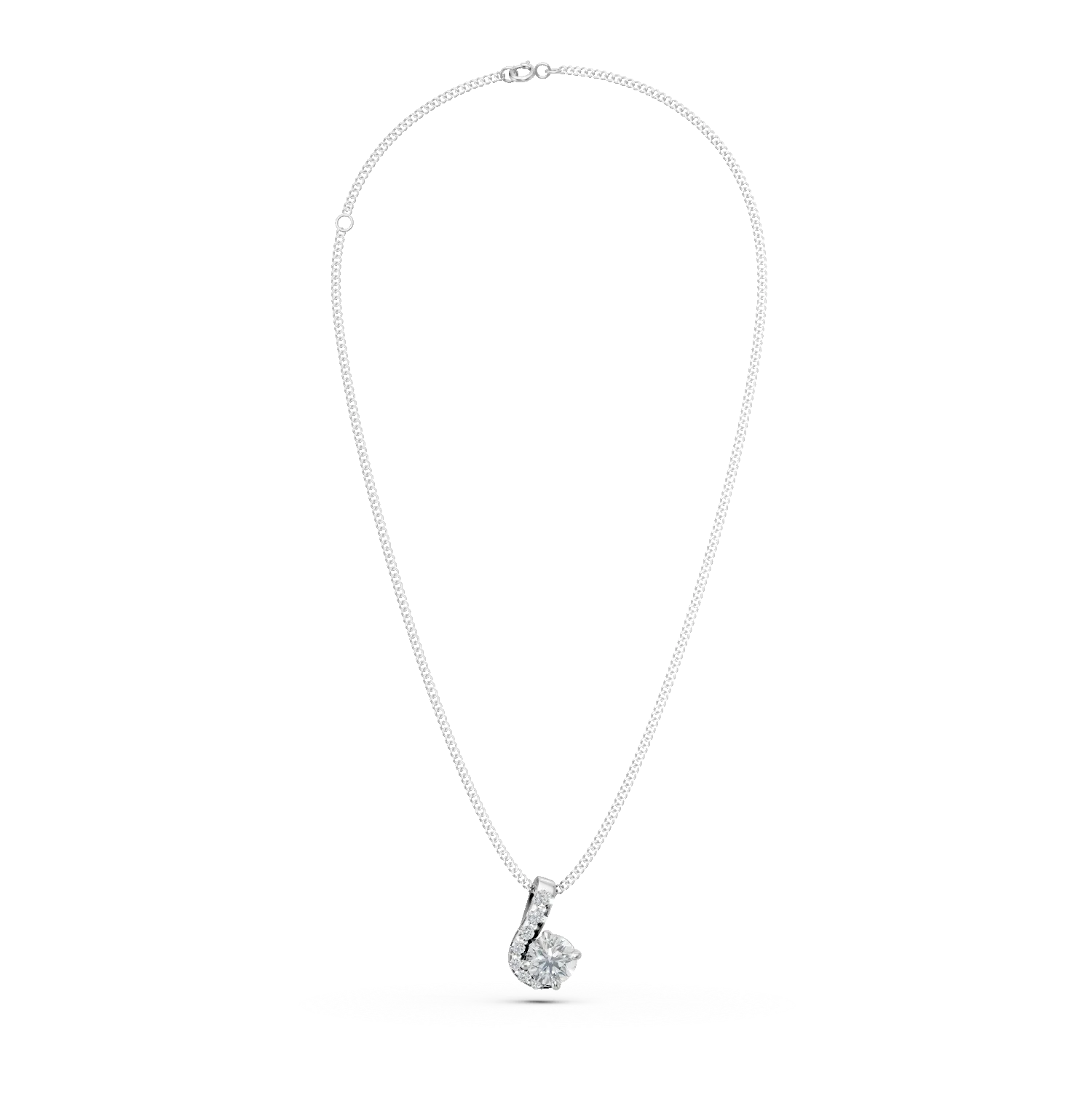 Naszyjnik Duet z białego złota z diamentami hodowanymi w laboratorium o masie 0.3ct