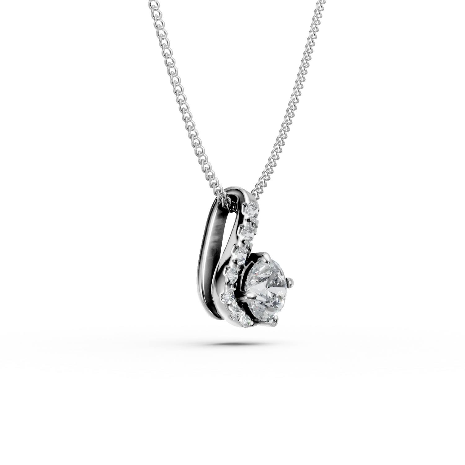 Naszyjnik Duet z białego złota z diamentami hodowanymi w laboratorium o masie 0.3ct