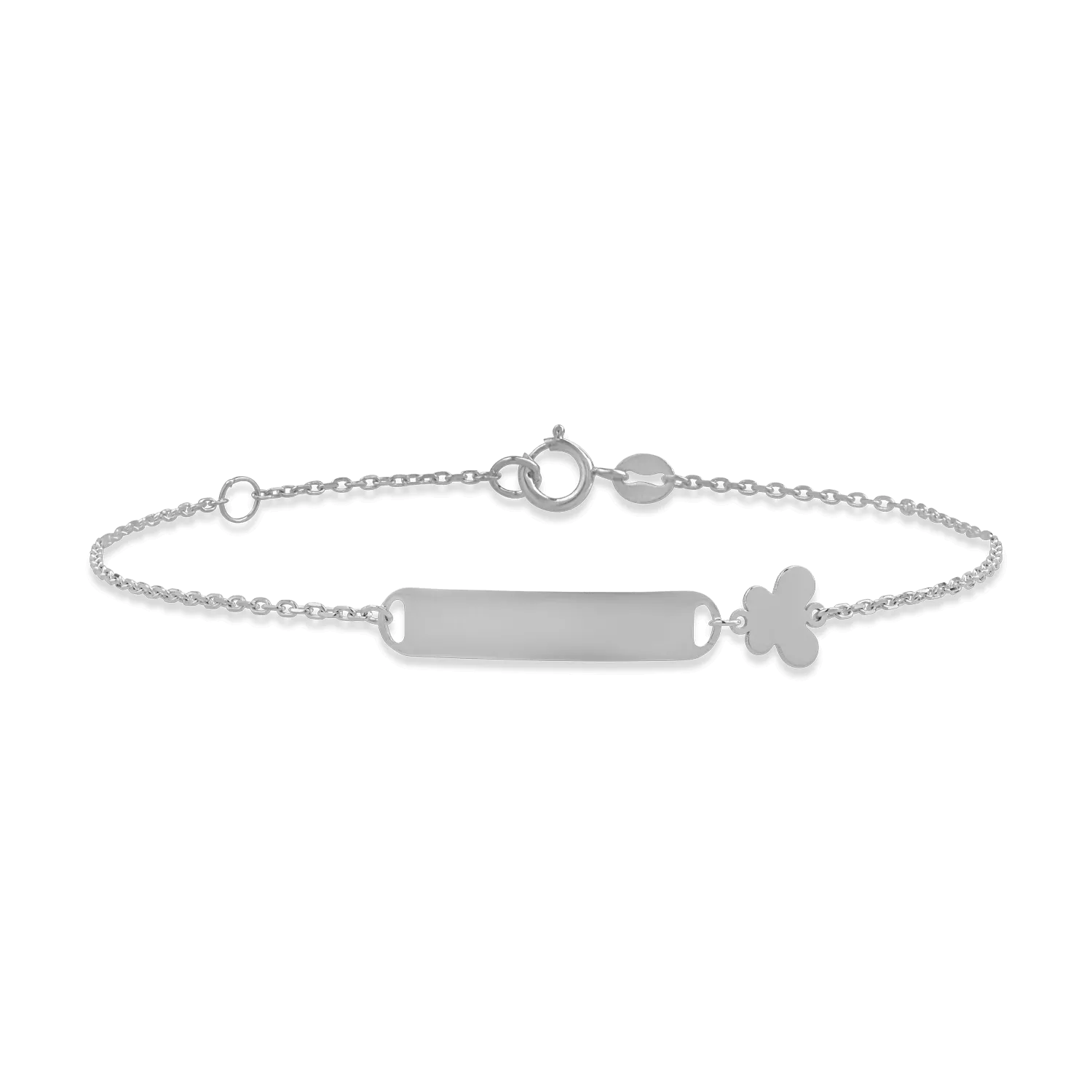 White gold bracelet with engraving plate
