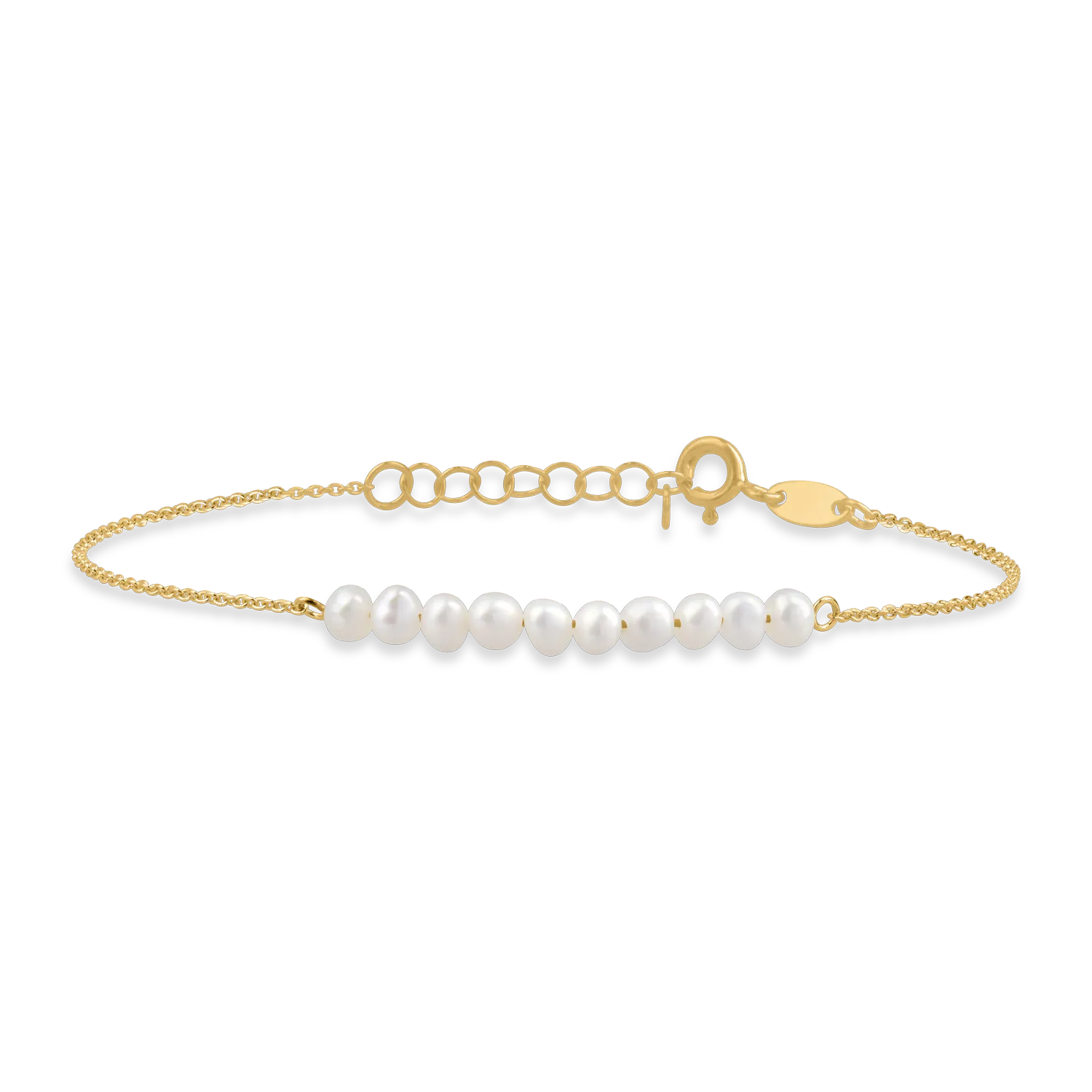 Natural pearls in yellow gold bracelet