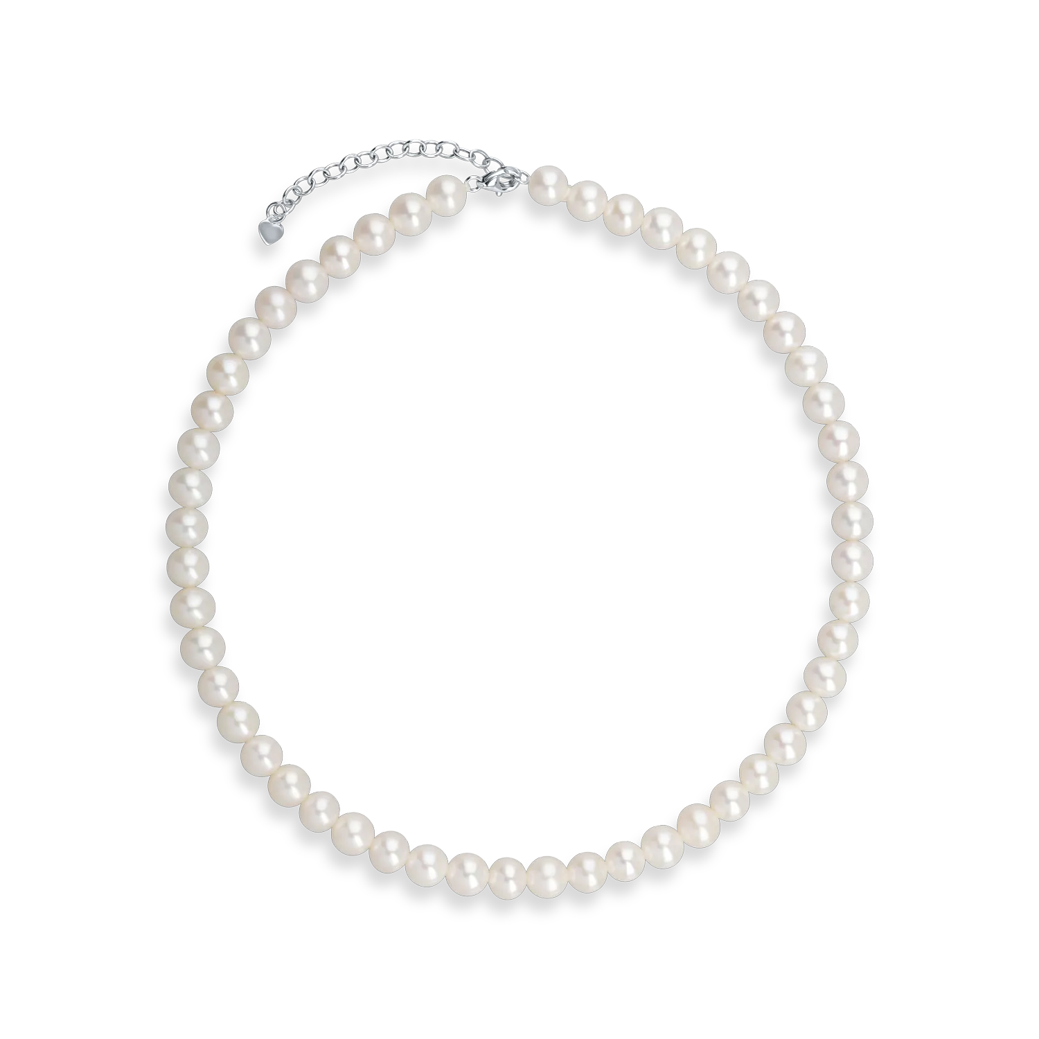 White gold necklace with 127.12ct fresh water pearls