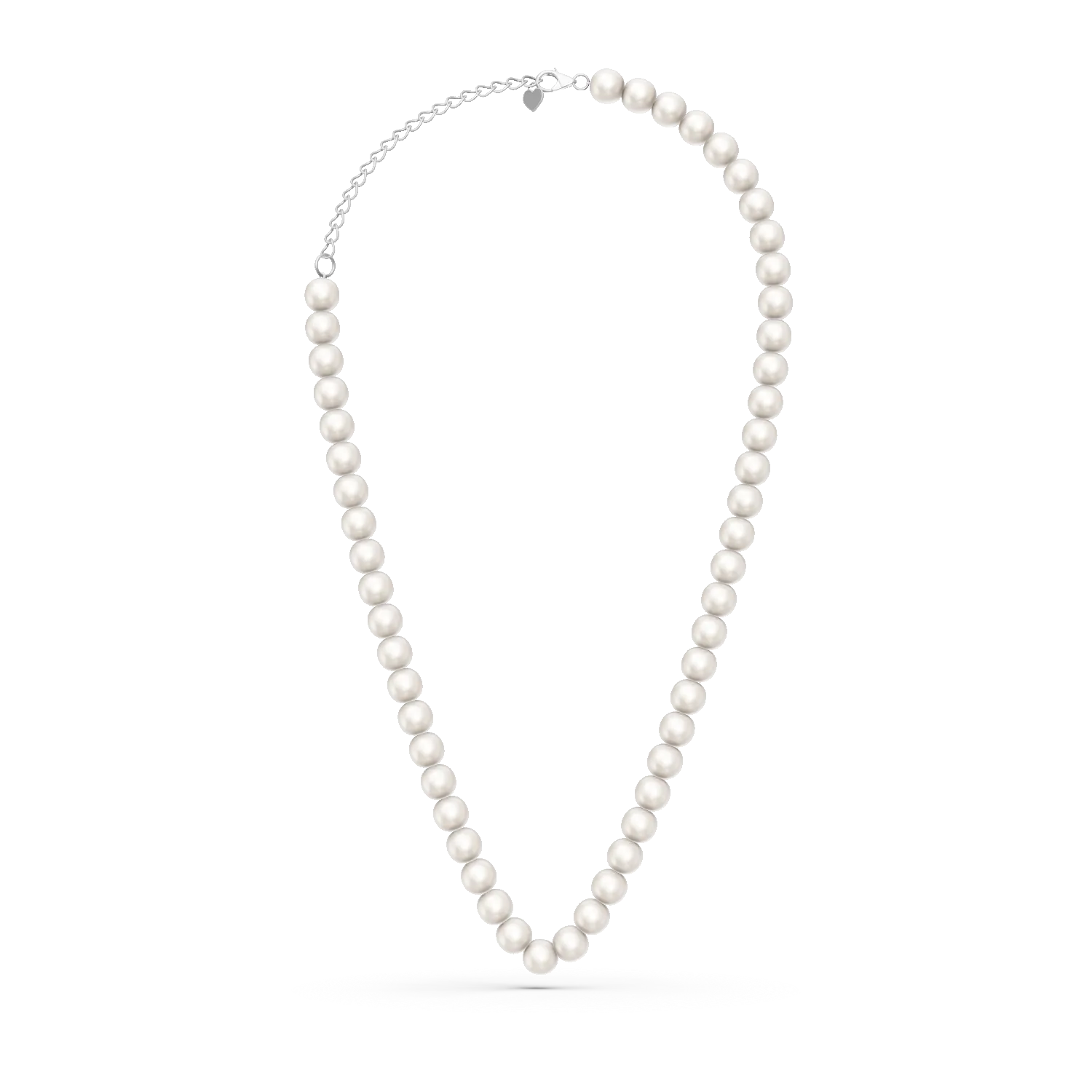 Colier din aur alb cu perle de cultura de 127.12ct