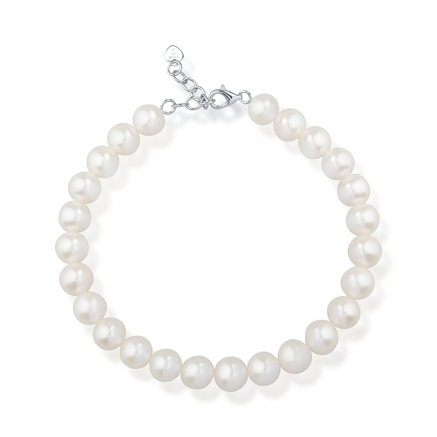 White gold bracelet with 59.62ct fresh water pearls