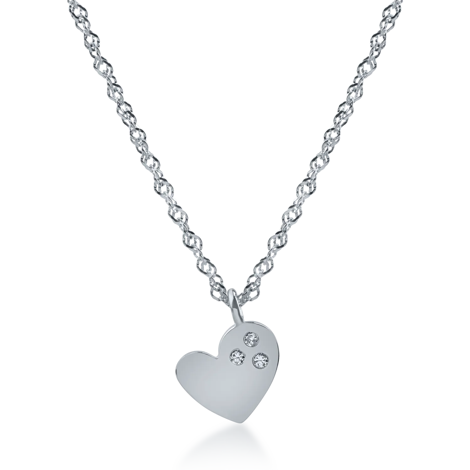 White gold heart pendant necklace