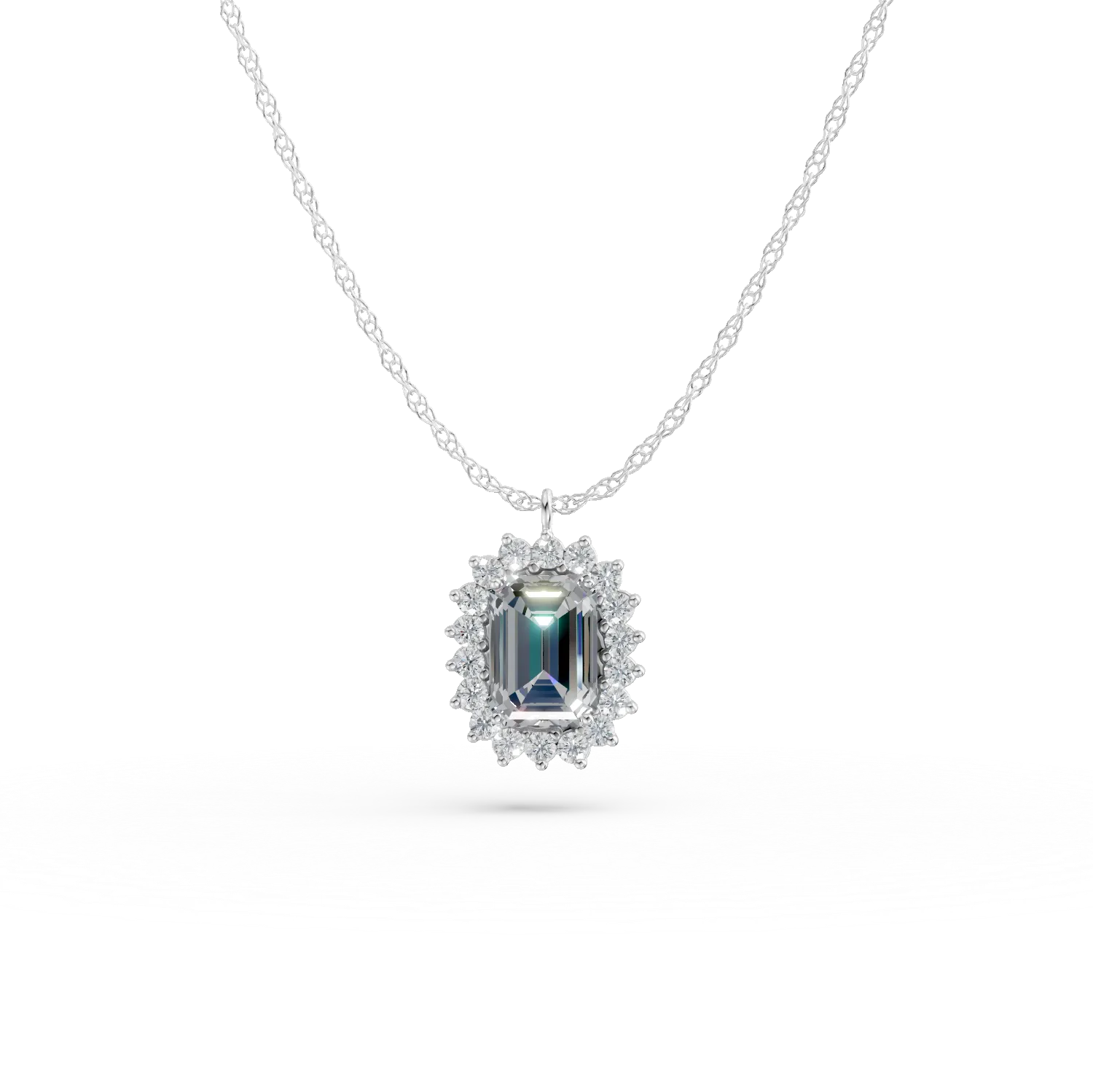 White gold pendant necklace