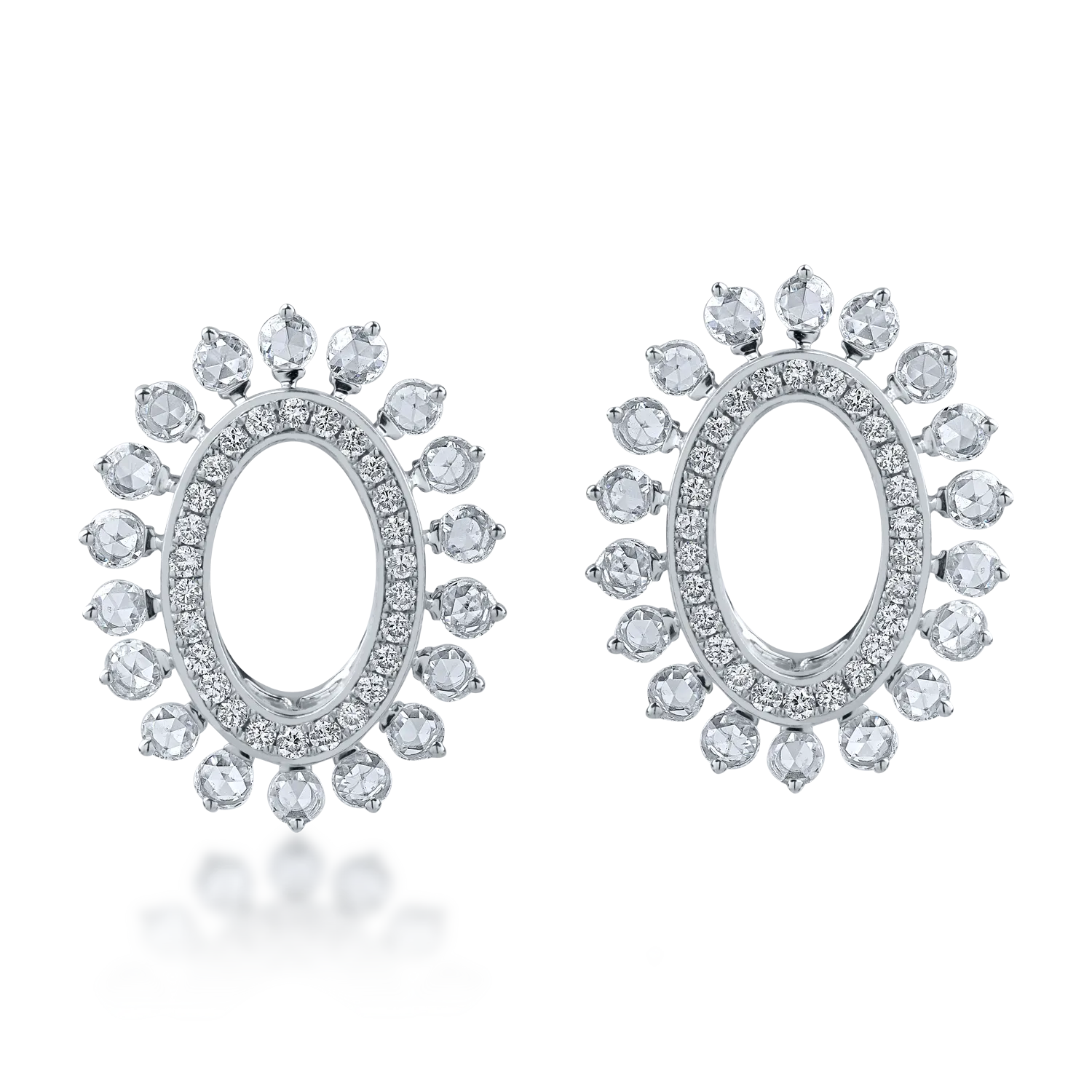 Cercei ovali din aur alb cu diamante de 1.05ct-170903