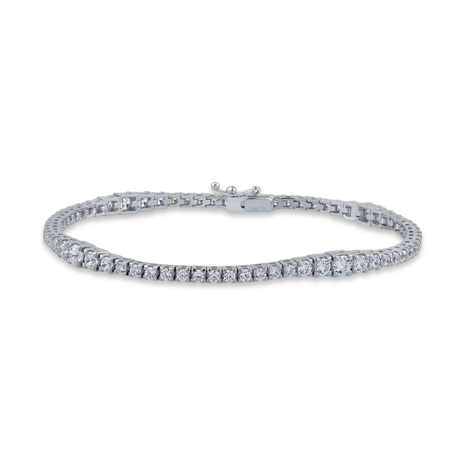 Тенис гривна от бяло злато с цирконии