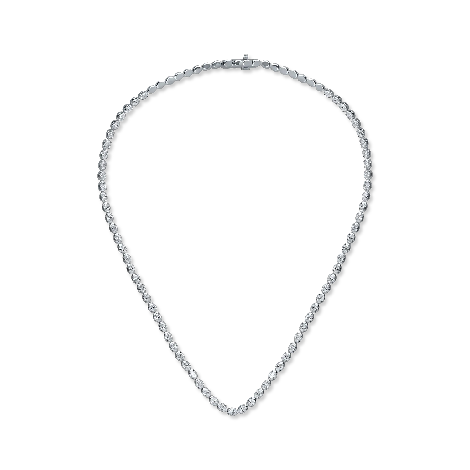 Colier tennis din aur alb cu diamante de 9.6ct-170930