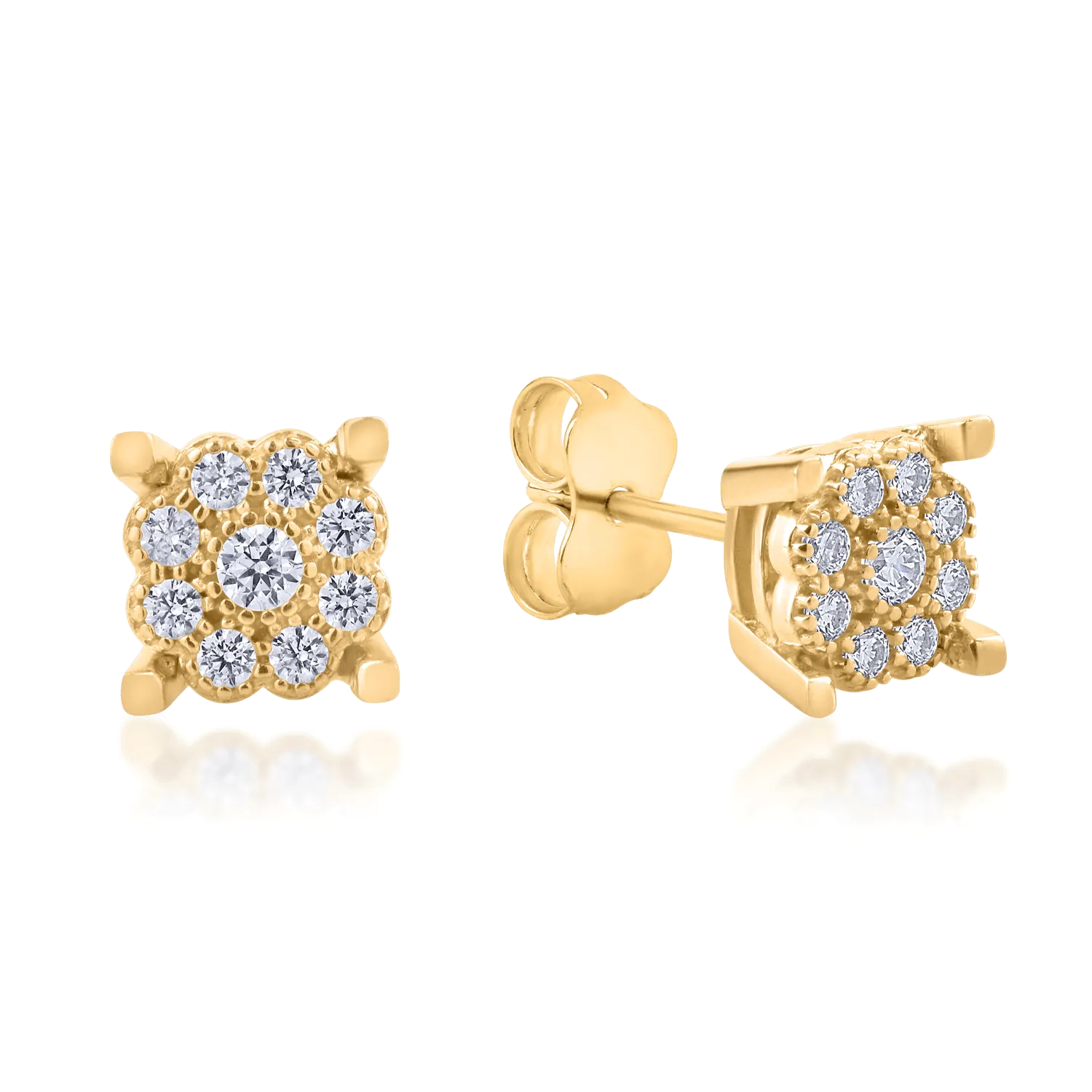 Yellow gold earrings