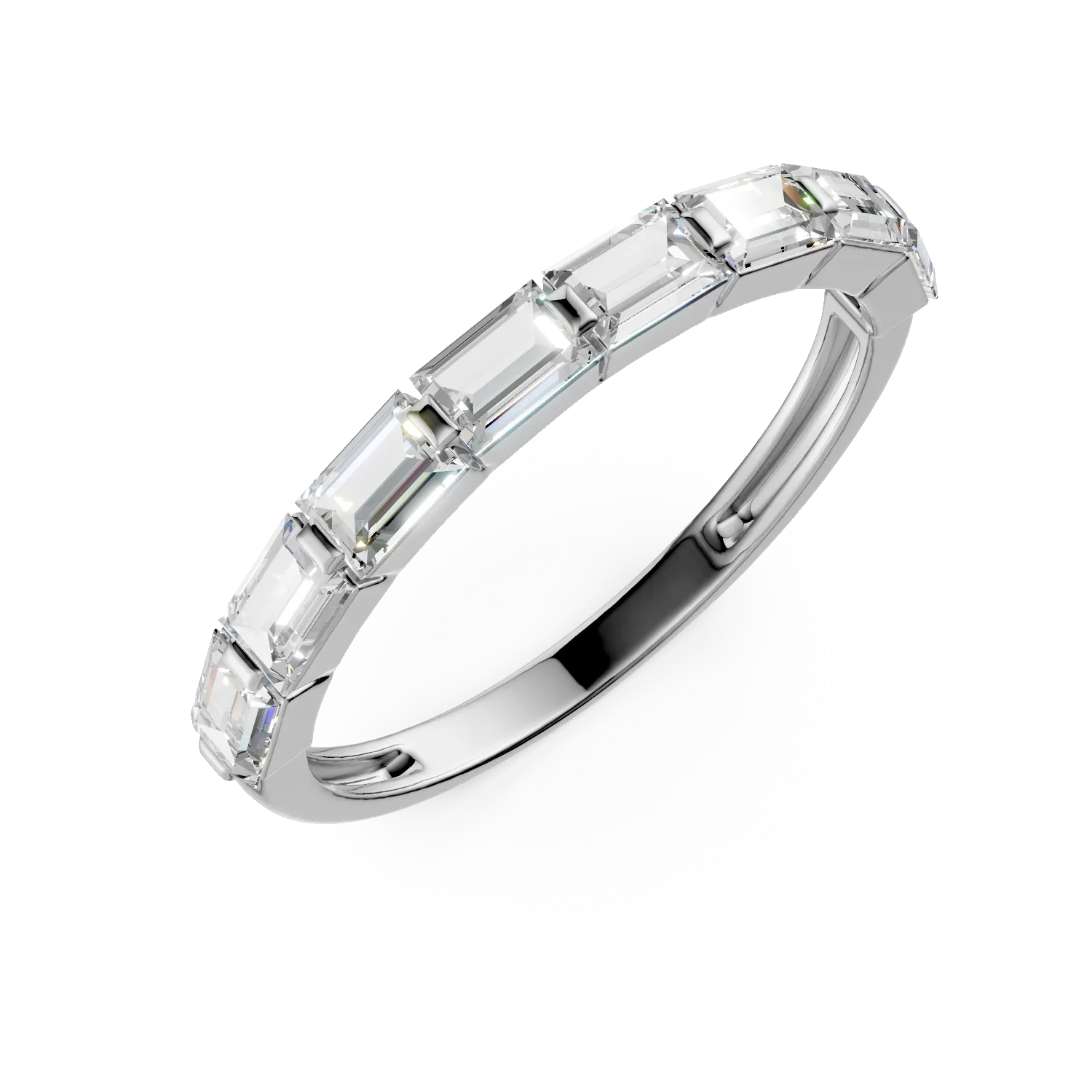 Pierścionek Half Eternity Caroline z białego złota z diamentami hodowanymi w laboratorium o masie 0.89ct