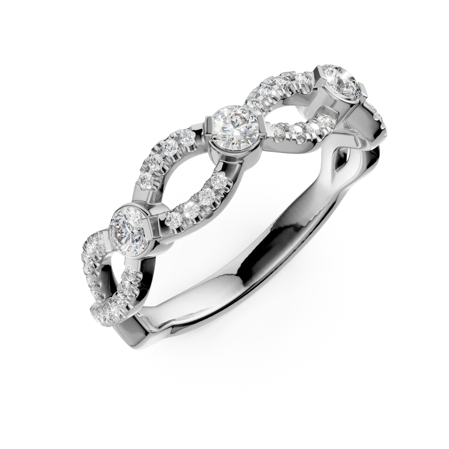 White gold Daisy ring with 0.46ct lab grown diamonds